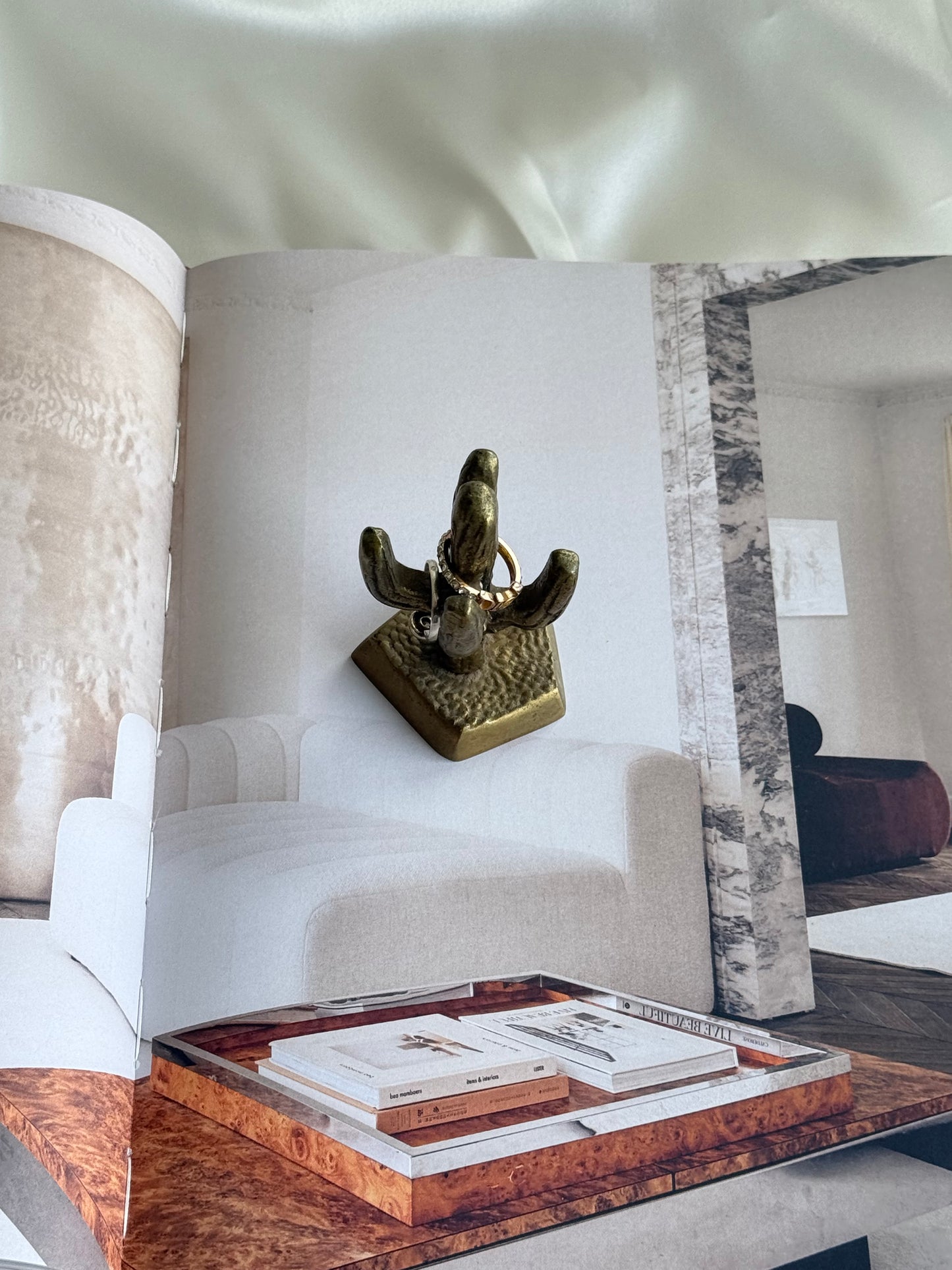 Mini Brass Cactus Ring Holder