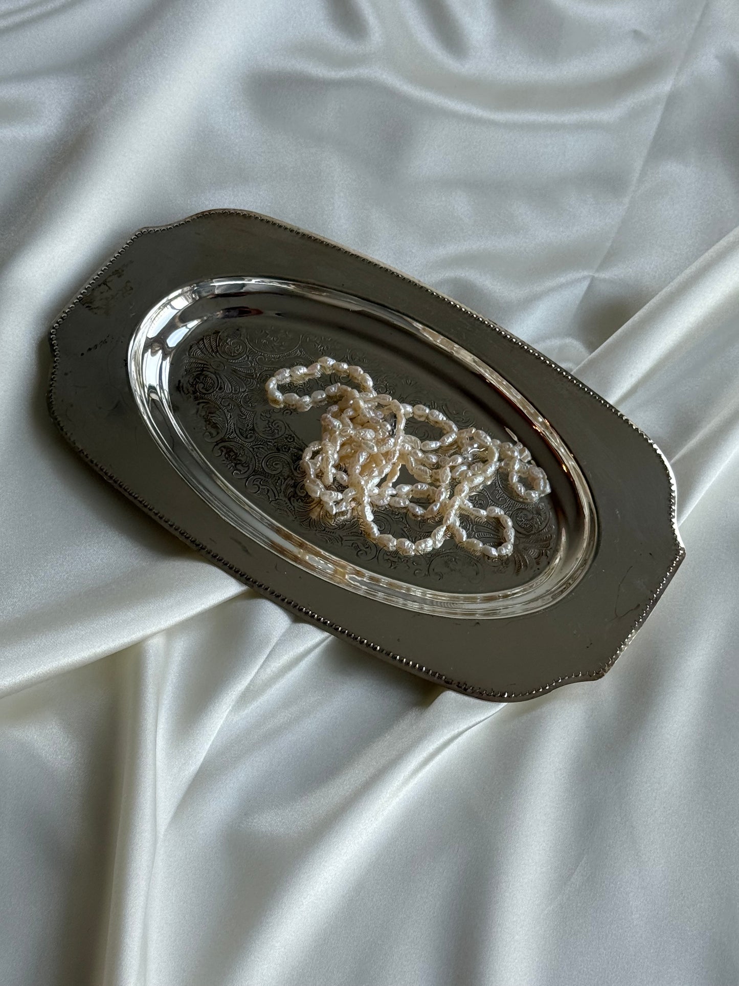 Vintage Silver-Plated Engraved Serving Tray