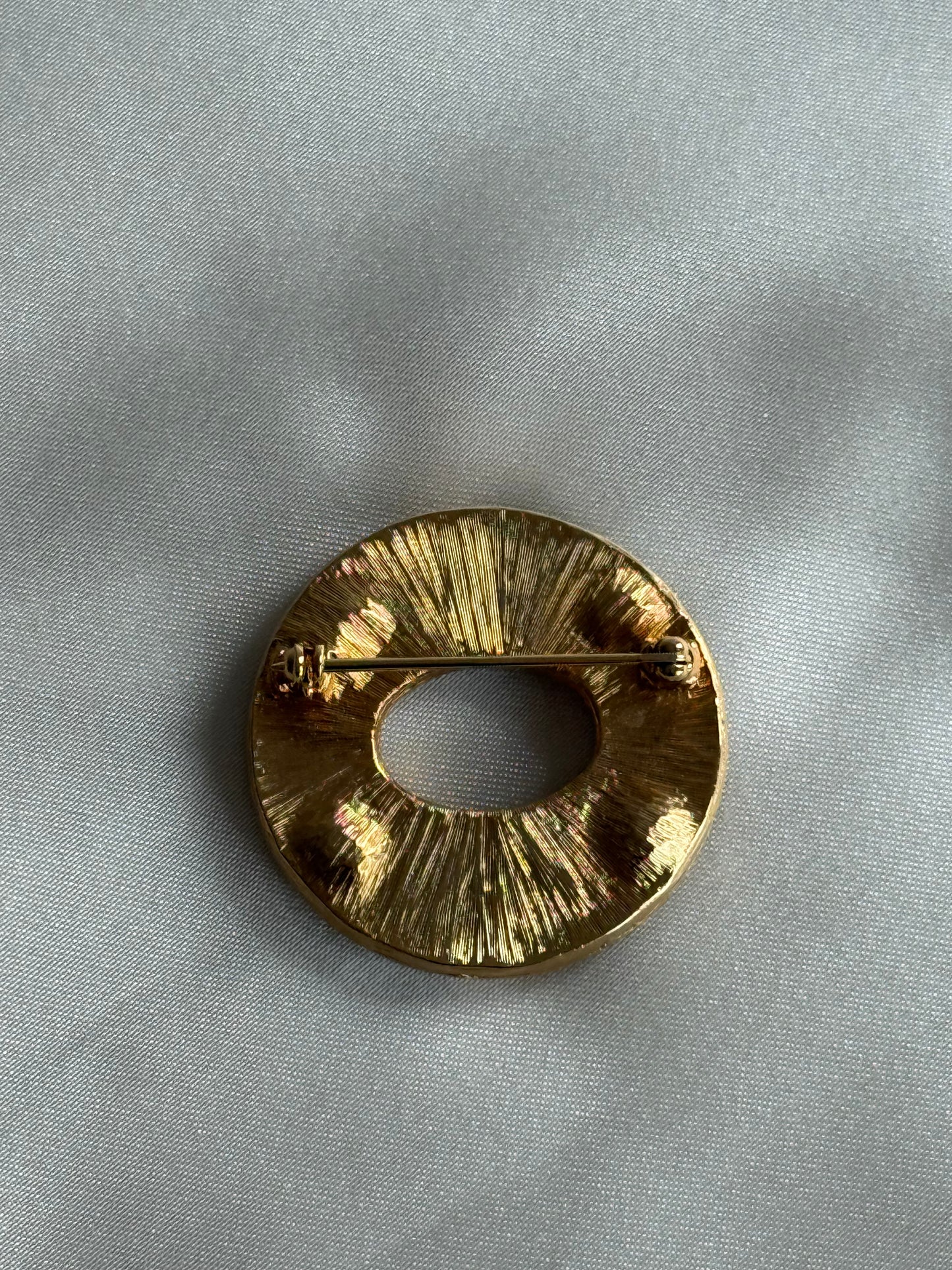 Vintage Pearl & Crystal Enamel Brooch