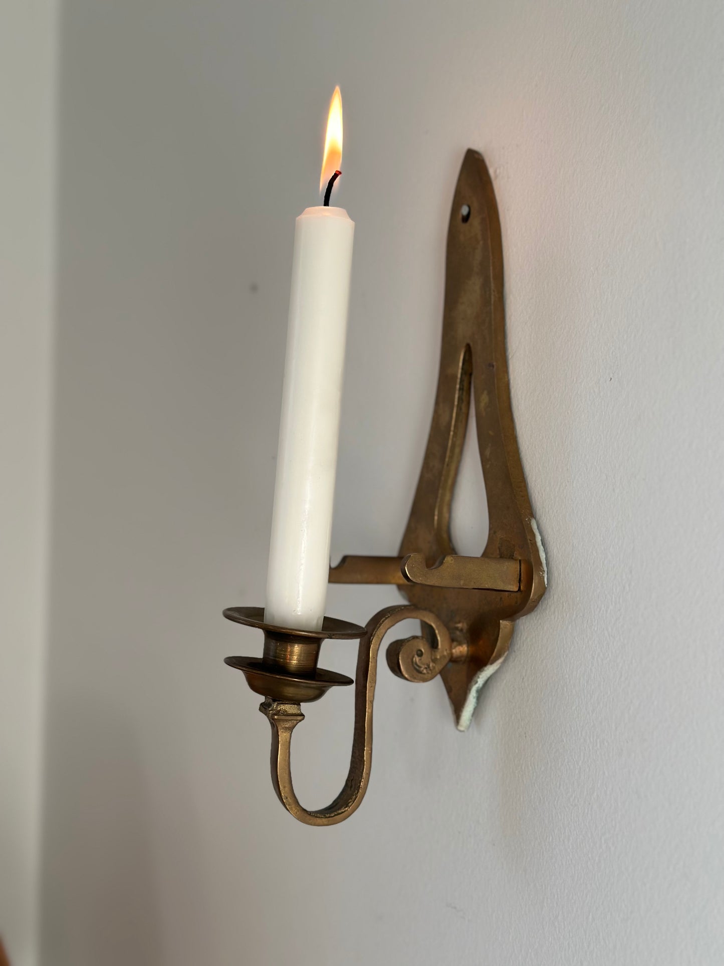 Vintage solid brass sconce