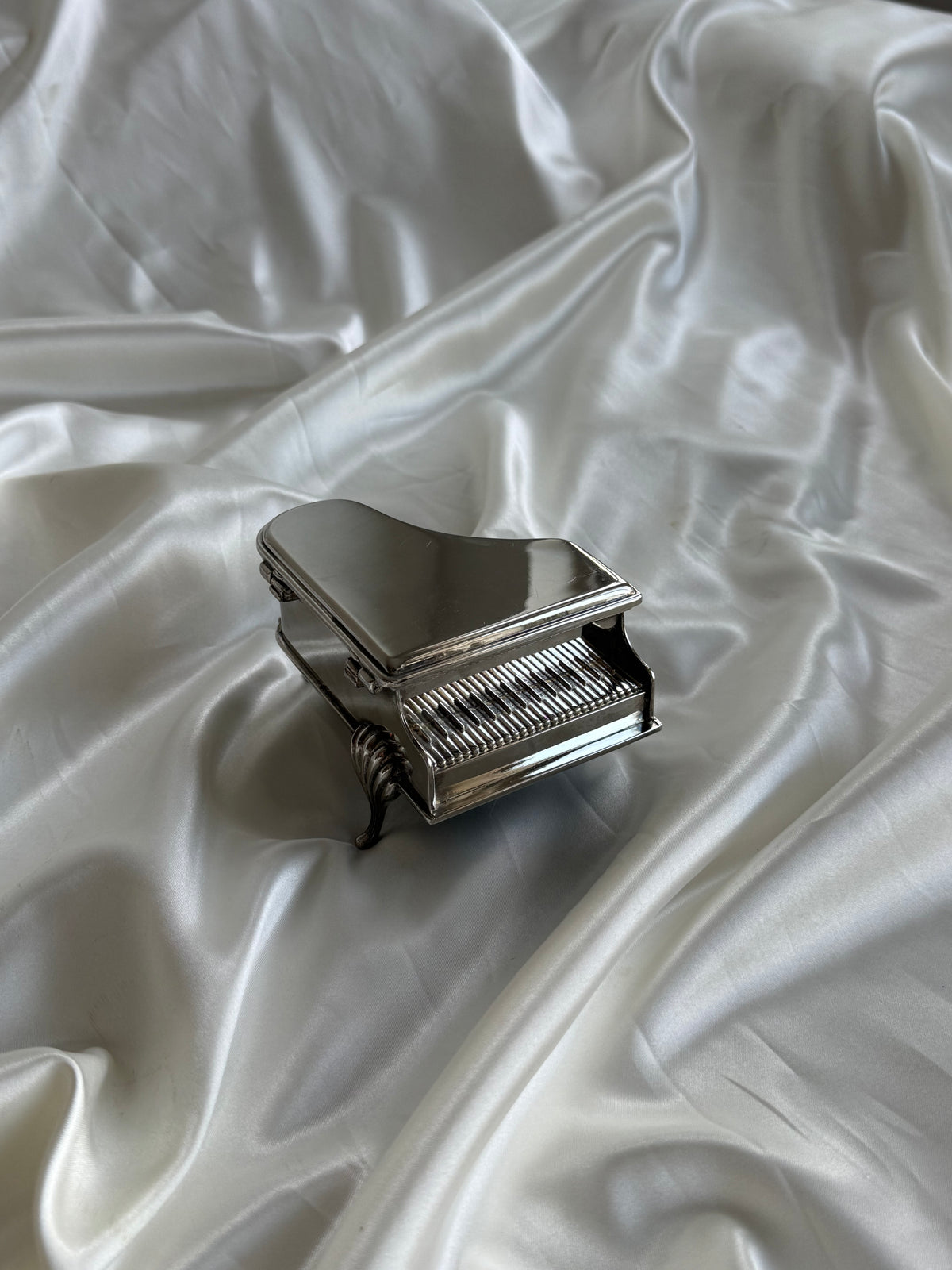 Vintage Silver Plated Piano Trinket Box