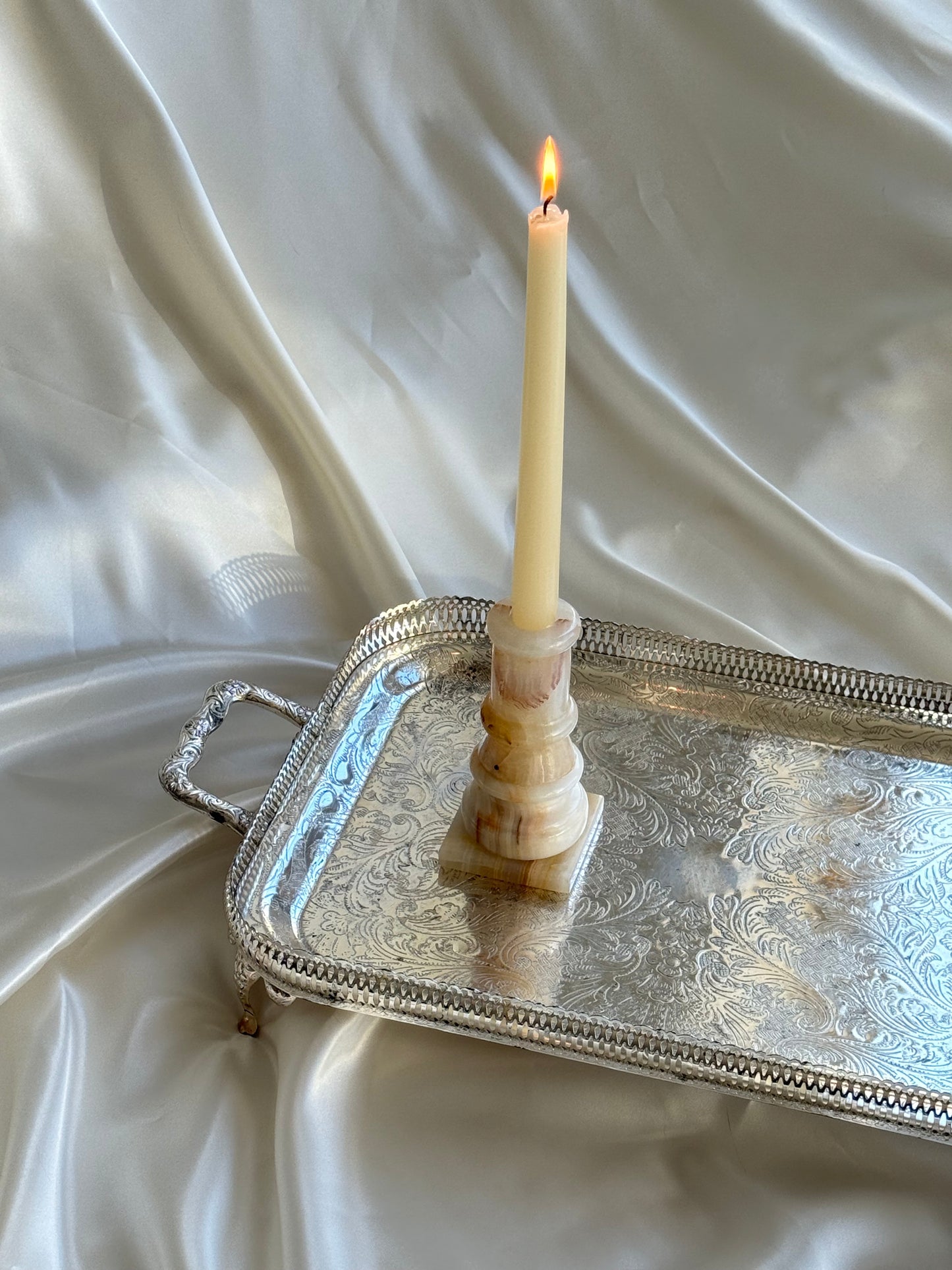 Vintage Onyx Candle Holder