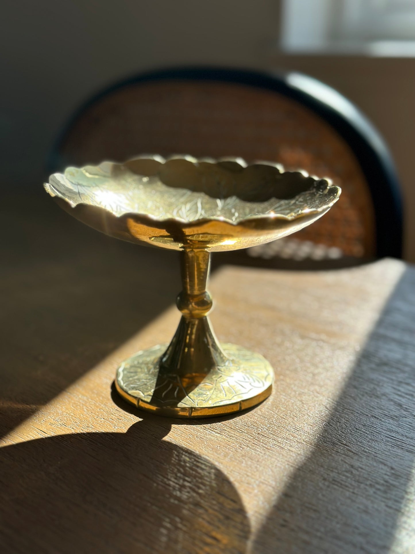 Brass pedestal dish