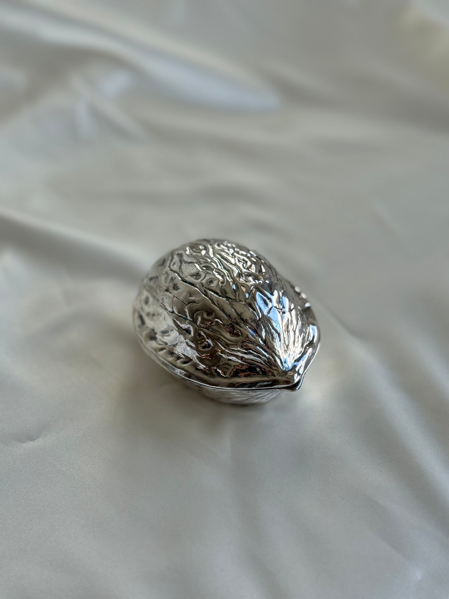 Vintage Silver Walnut Nutcracker & Trinket Box