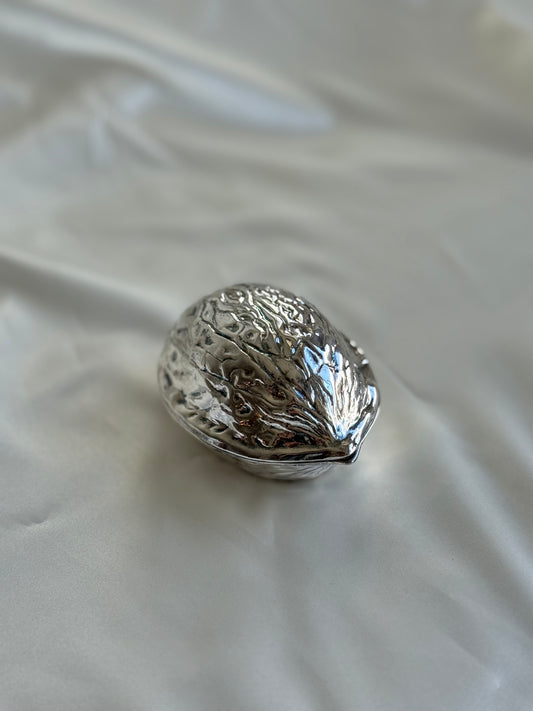 Vintage Silver Walnut Nutcracker & Trinket Box