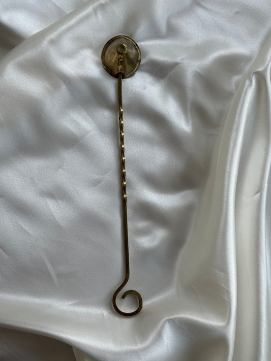 Vintage Brass Candle Snuffer with Twisted Handle