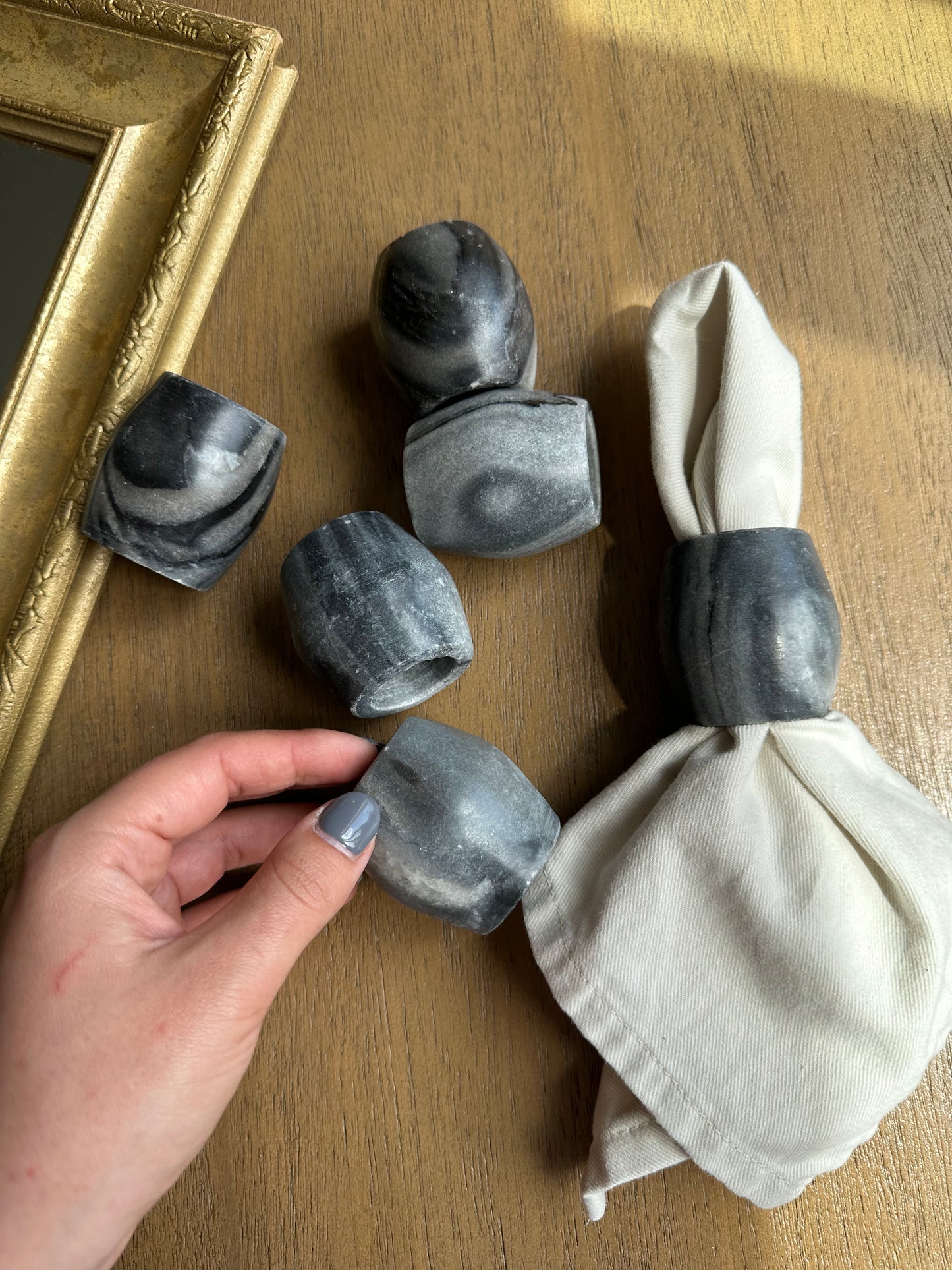 Marble napkin rings