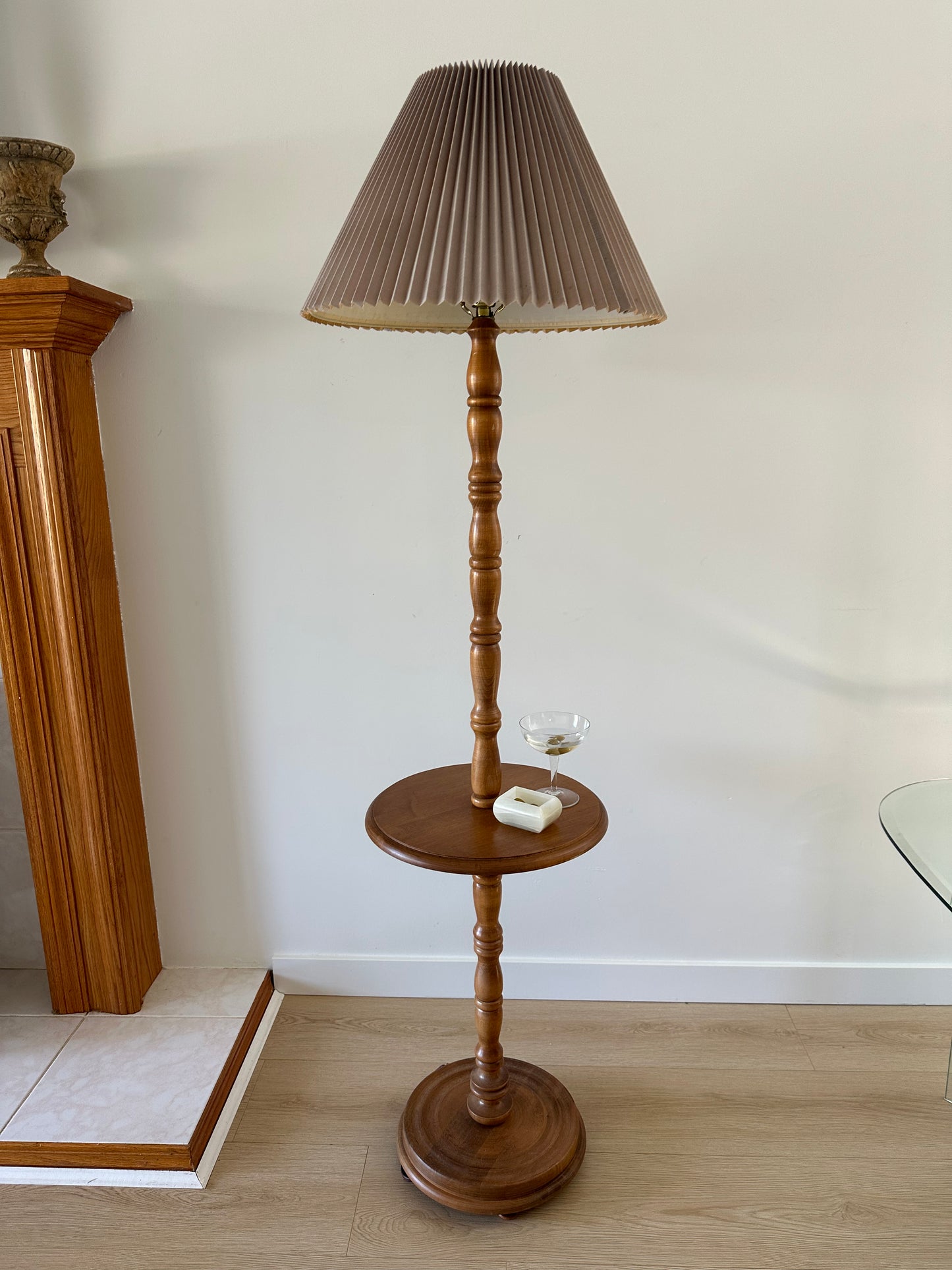 Vintage wooden floor lamp