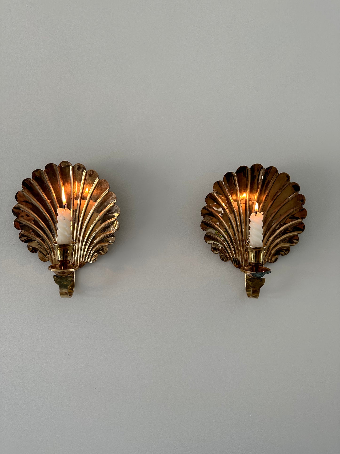 Vintage brass shell scones