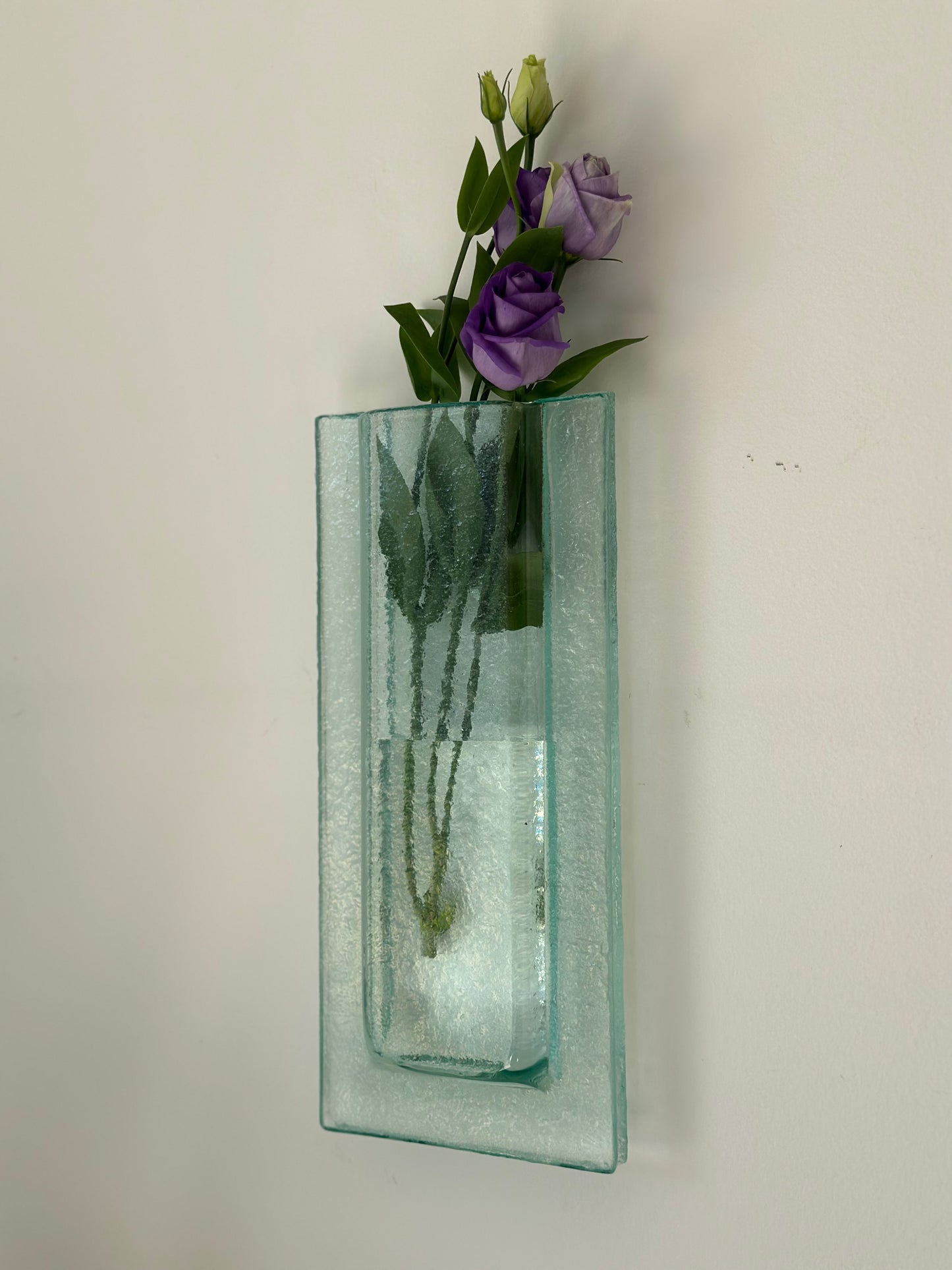 Glass wall hanging vase