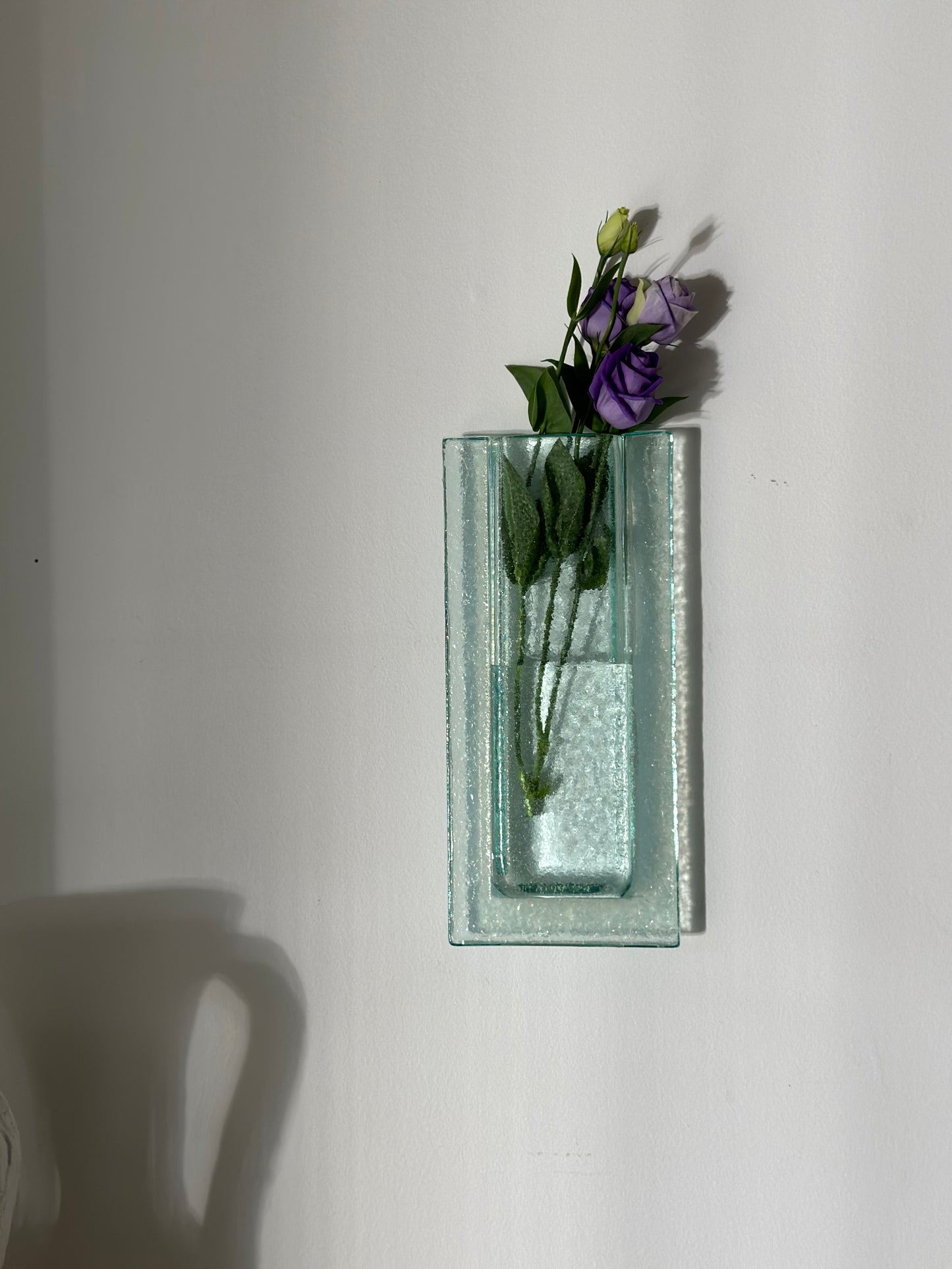 Glass wall hanging vase