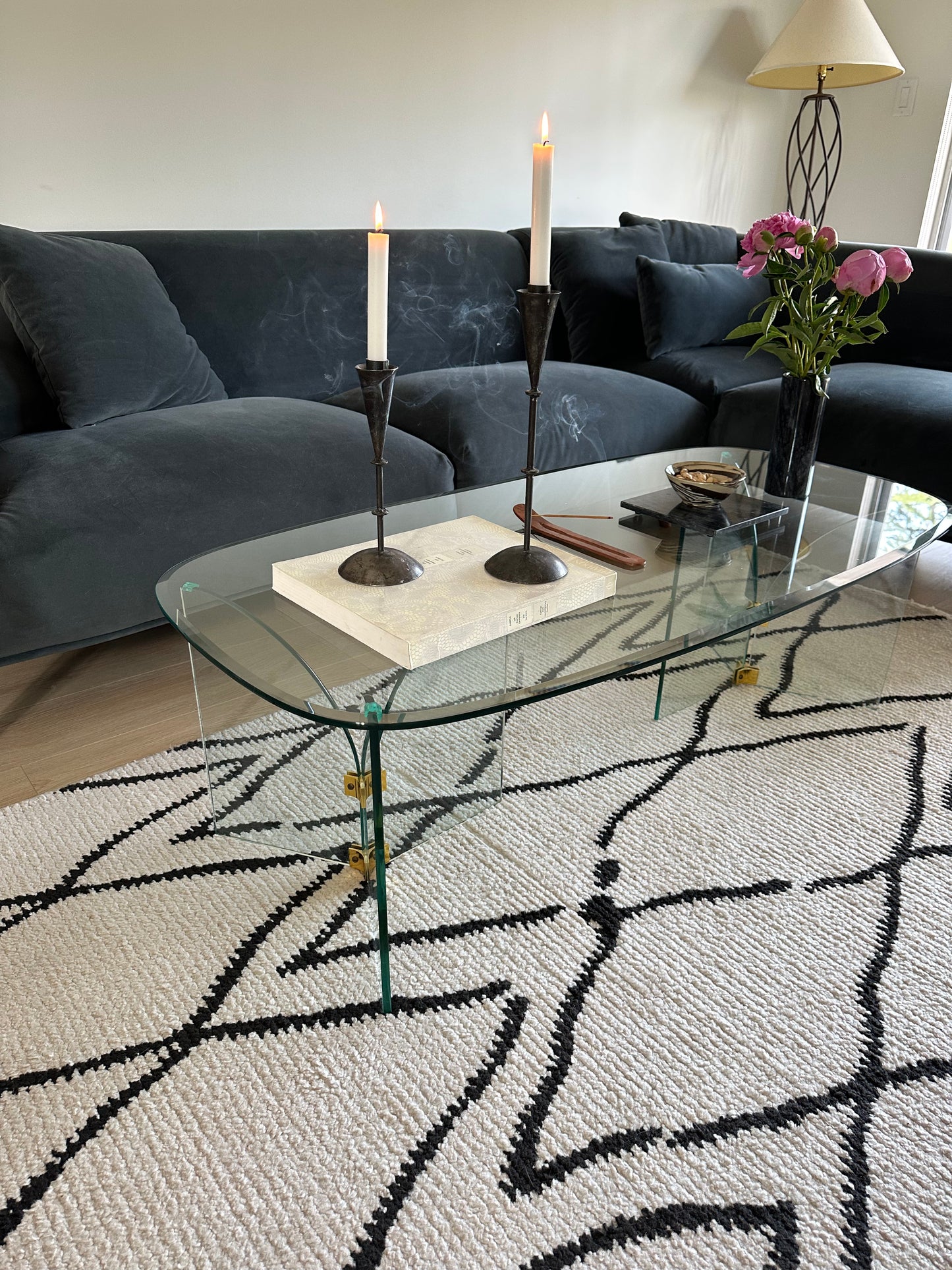 Vintage glass coffee table