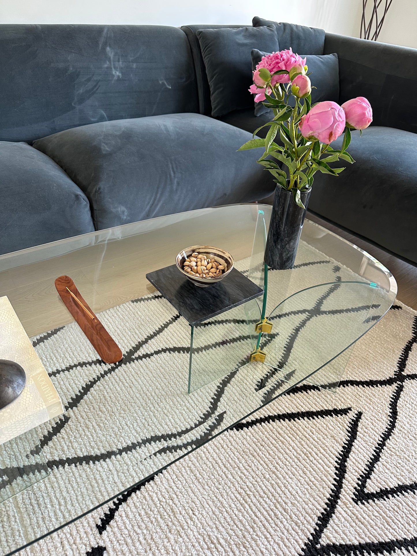 Vintage glass coffee table