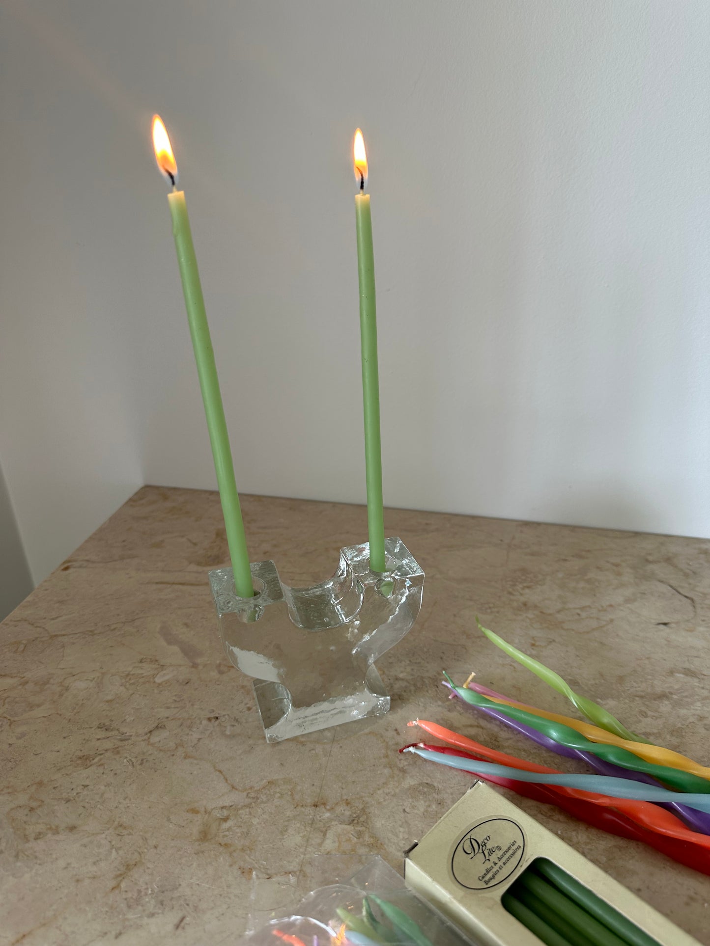 Vintage glass candelabra