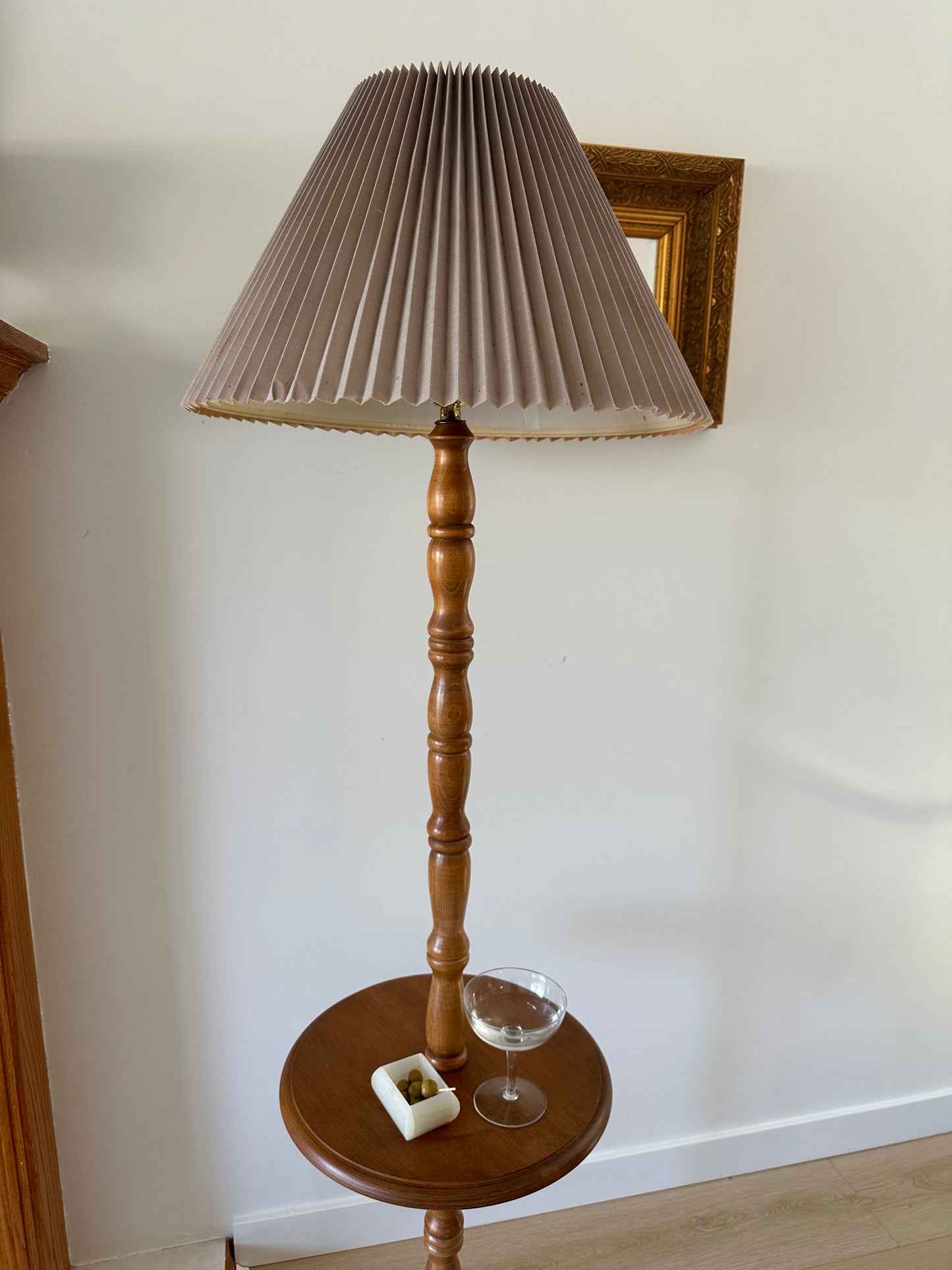 Vintage wooden floor lamp