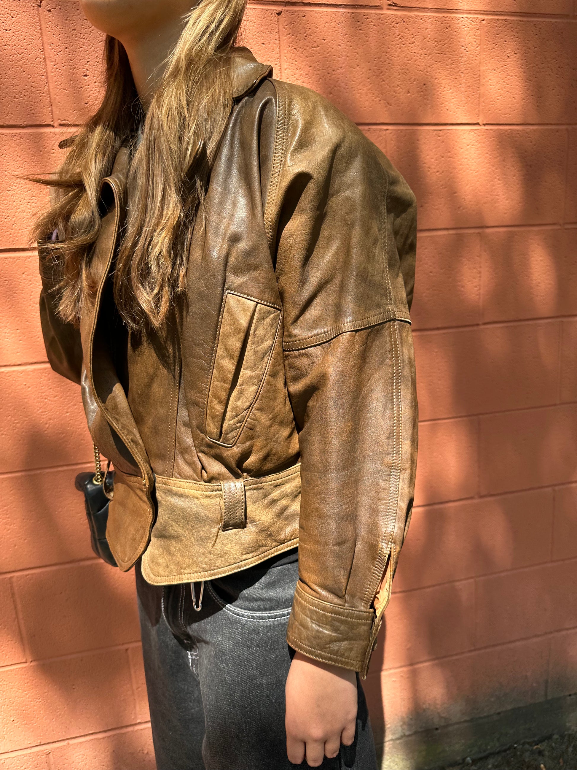 Vintage brown leather jacket