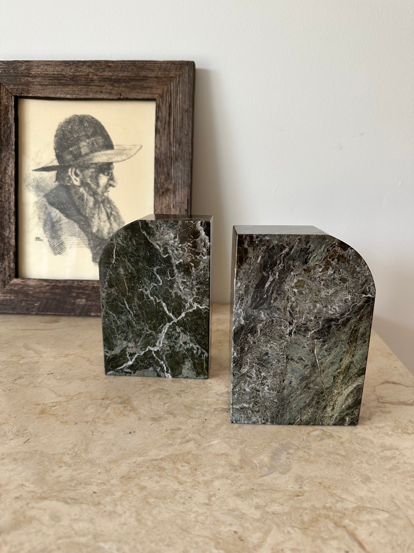 Vintage marble bookends