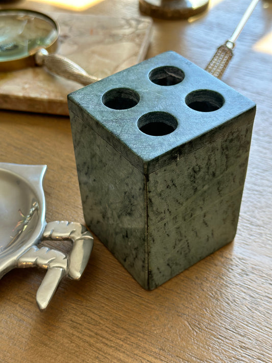 Green marble toothbrush holder