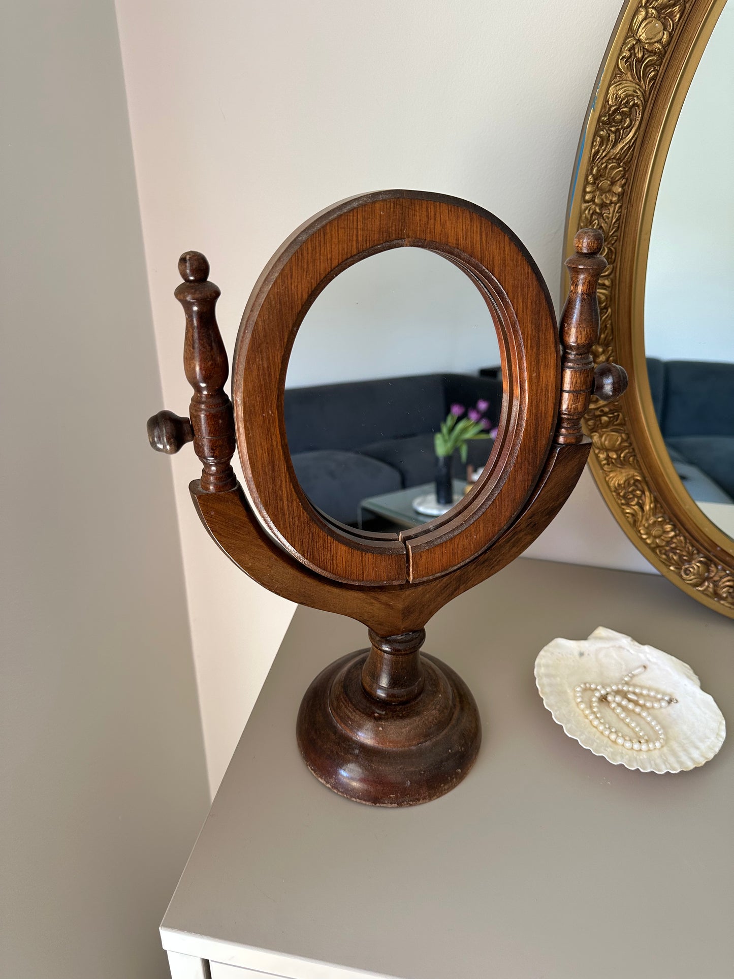 Vintage wooden mirror
