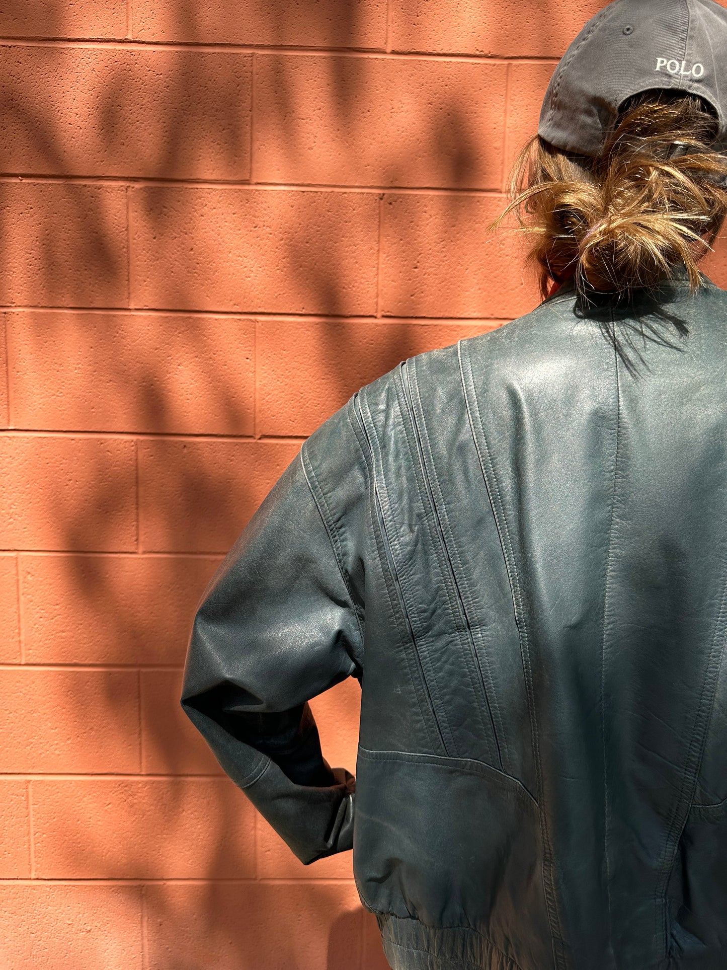 Vintage blue leather jacket