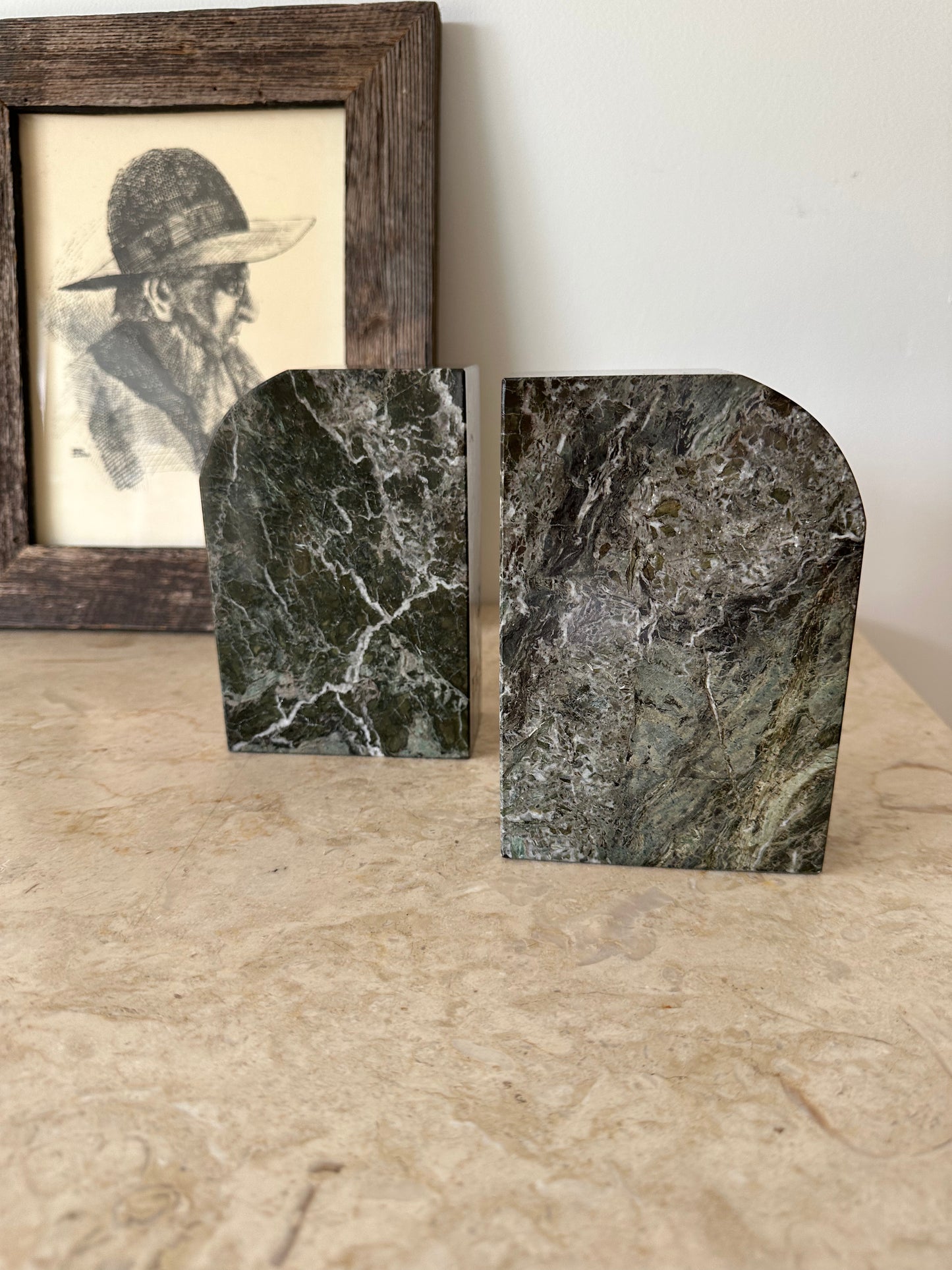 Vintage marble bookends