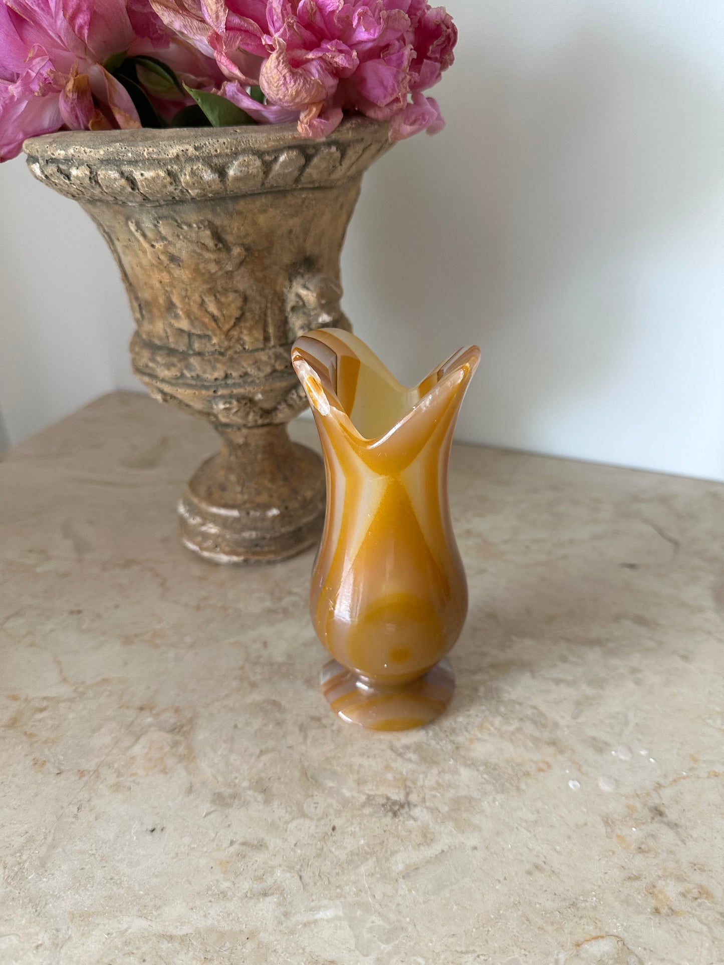 Unique shape onyx vase