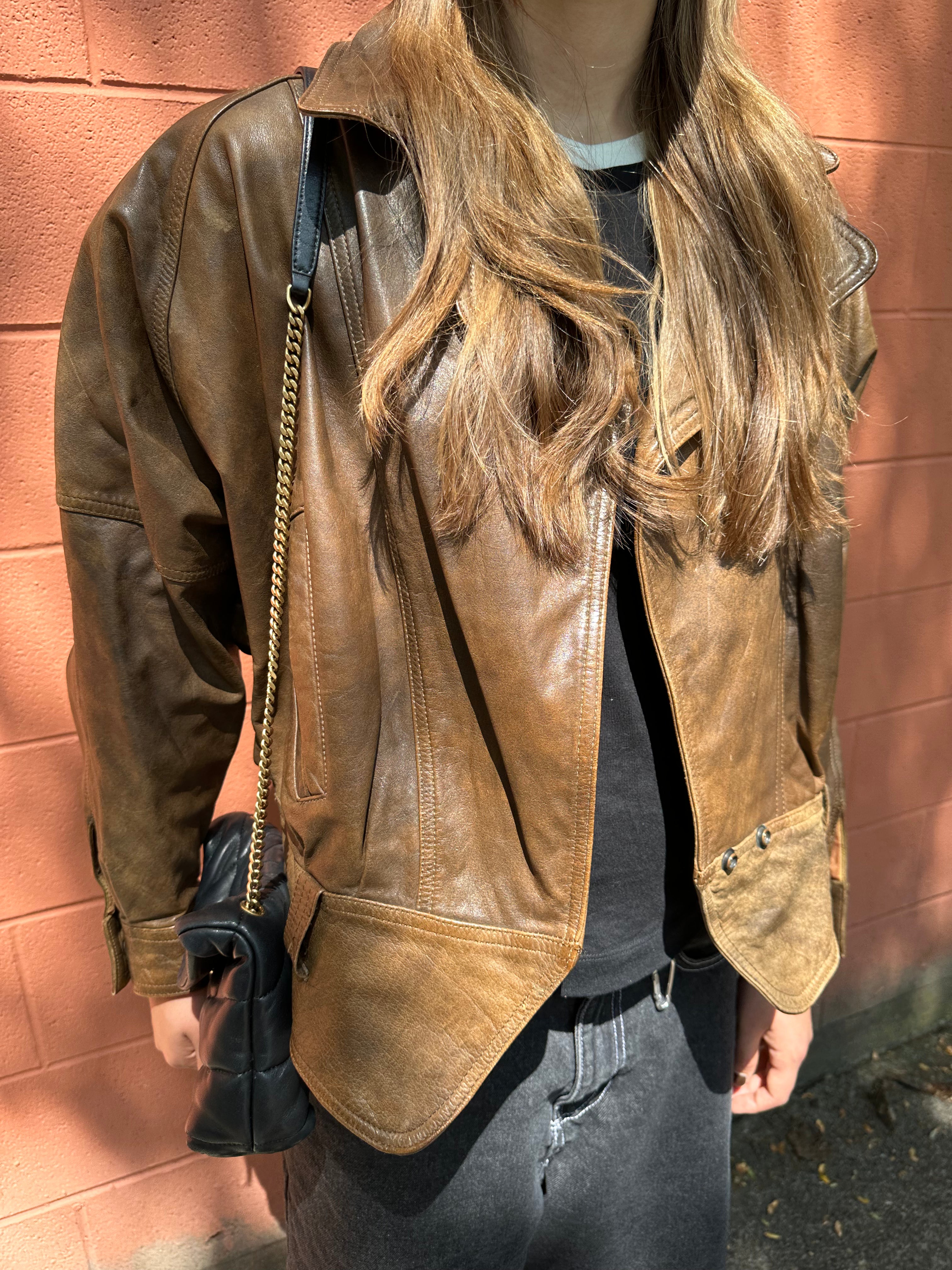 Vintage brown leather jacket