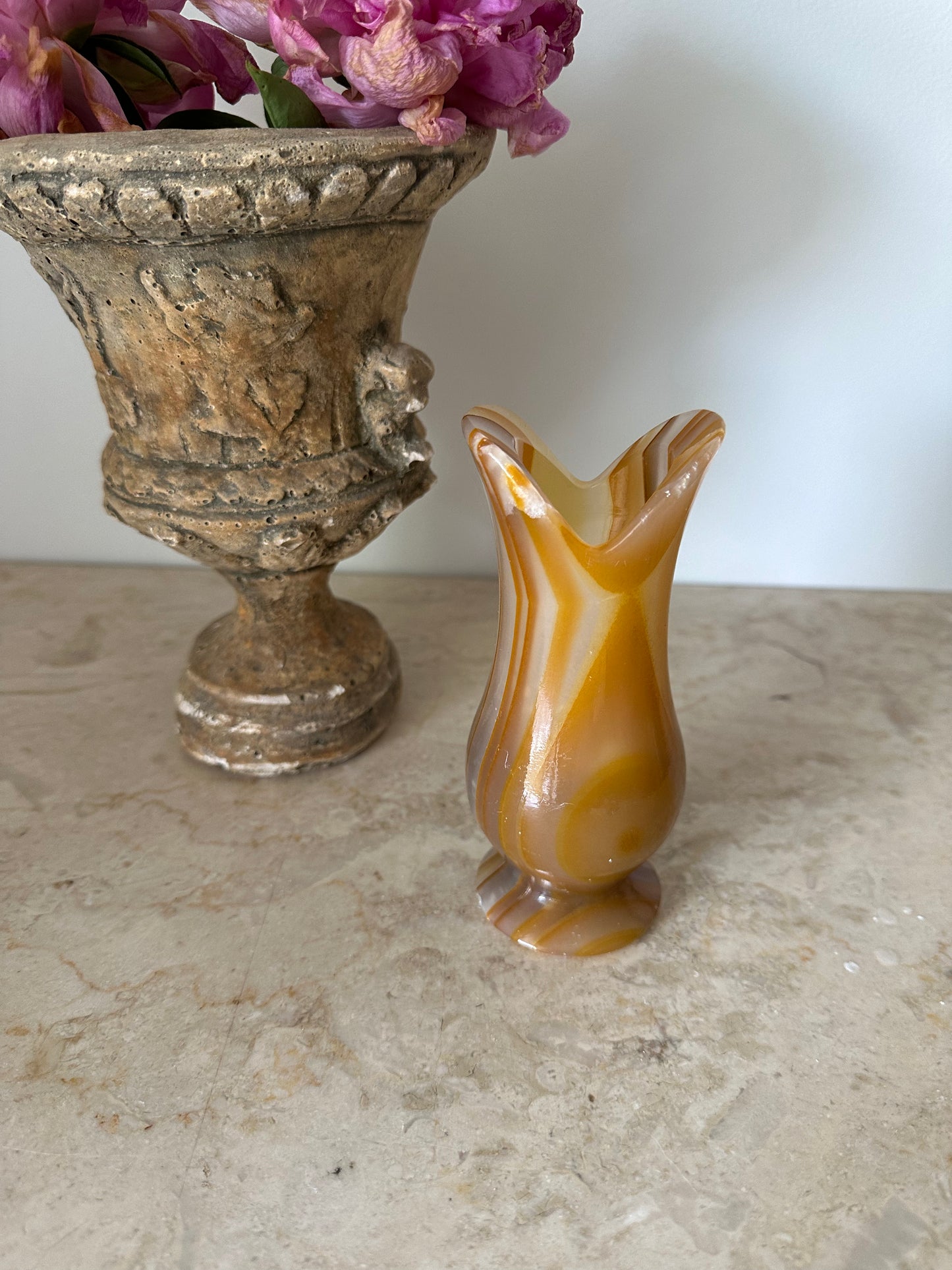 Unique shape onyx vase