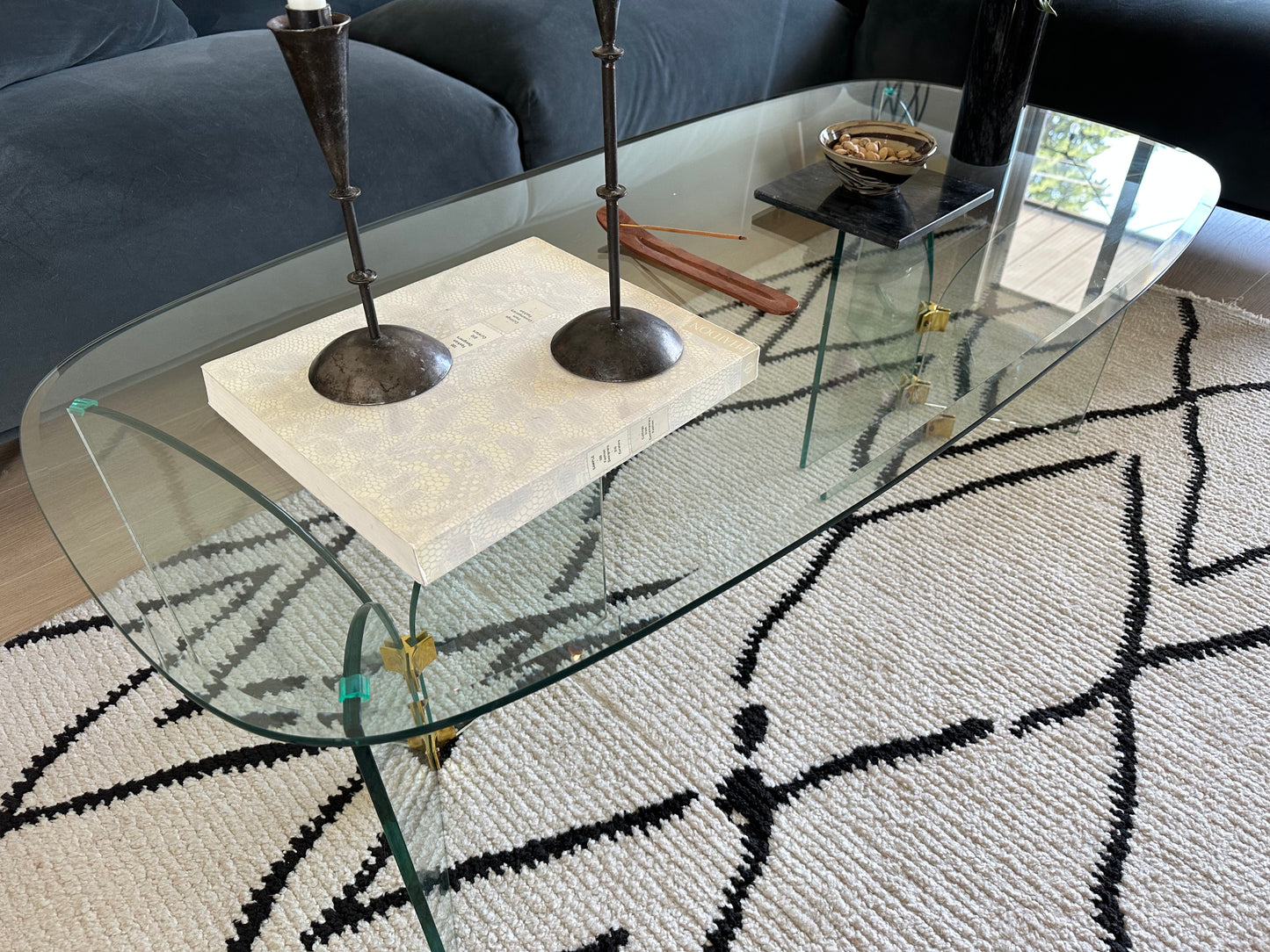 Vintage glass coffee table