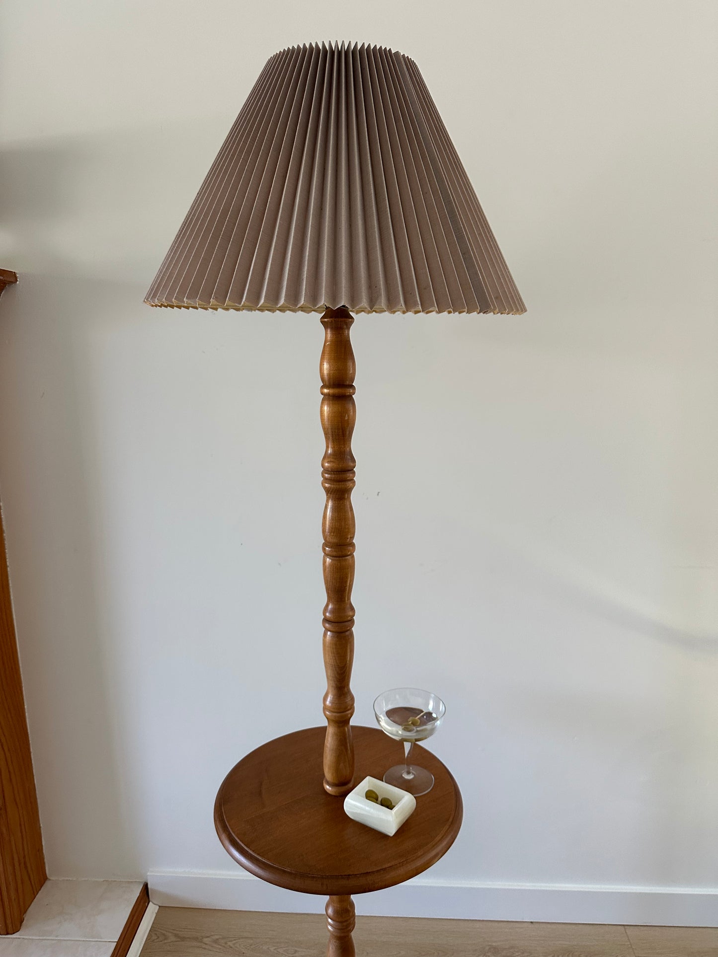 Vintage wooden floor lamp