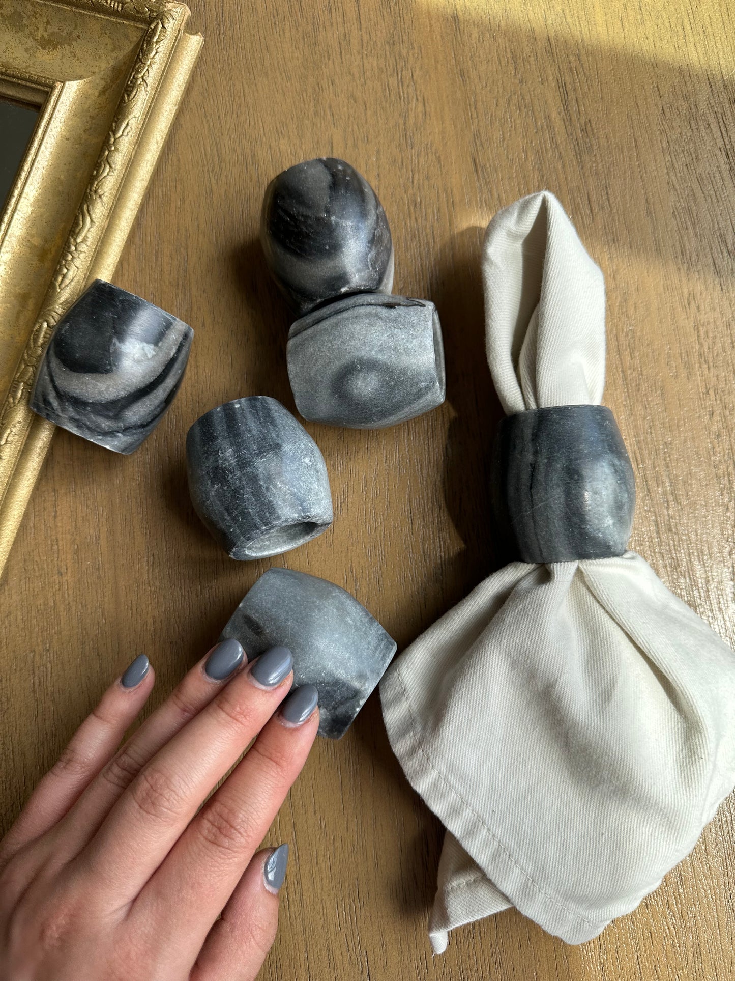 Marble napkin rings