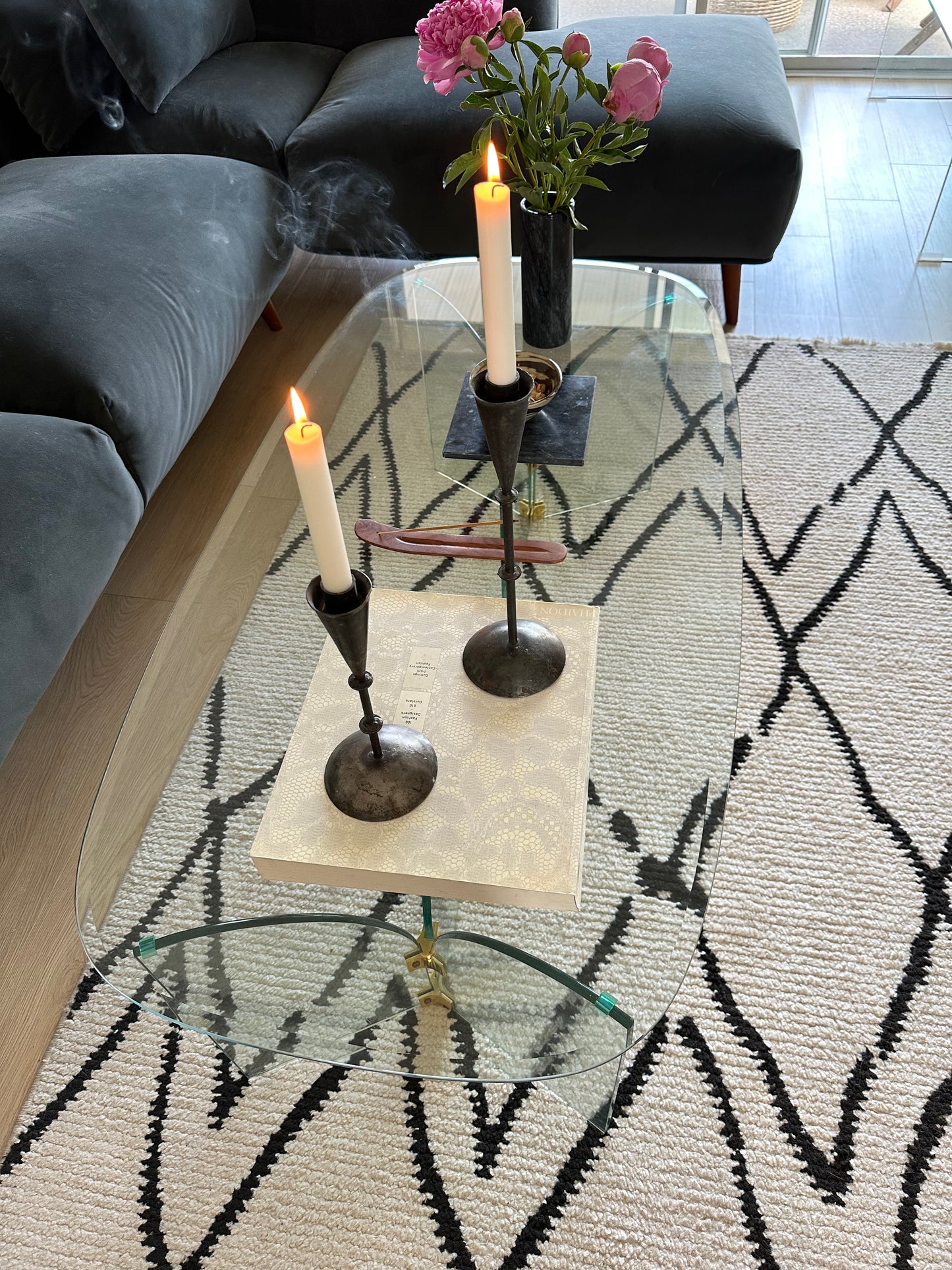 Vintage glass coffee table