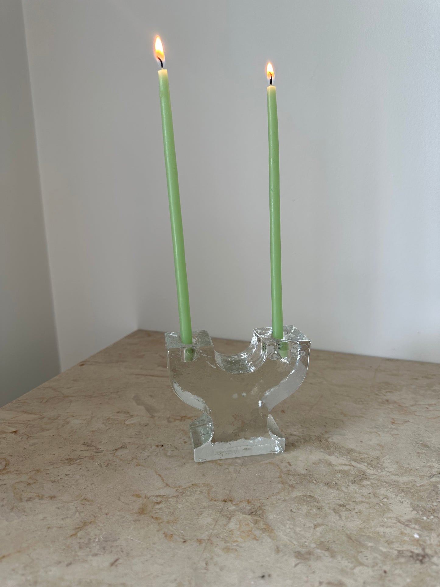 Vintage glass candelabra