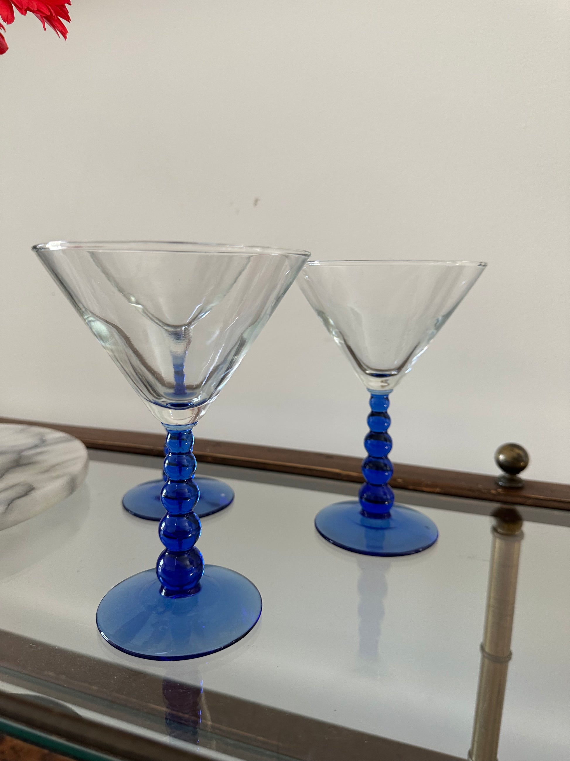 Bubble Stem Martini Glasses