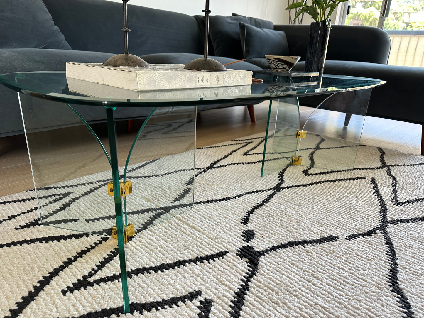 Vintage glass coffee table