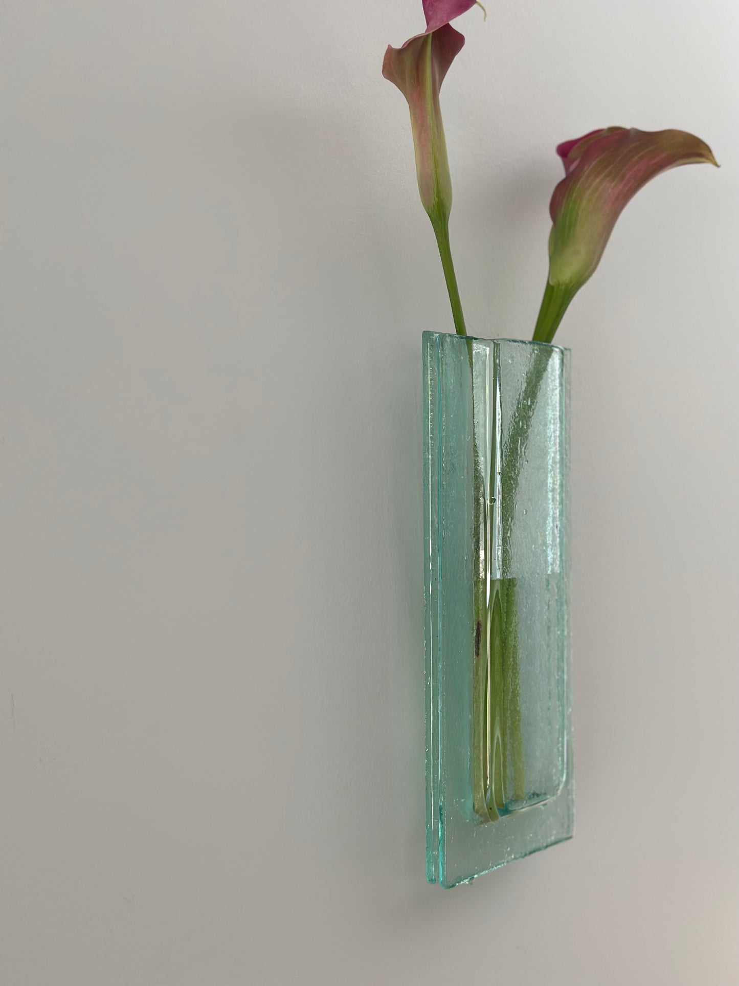 Glass wall hanging vase