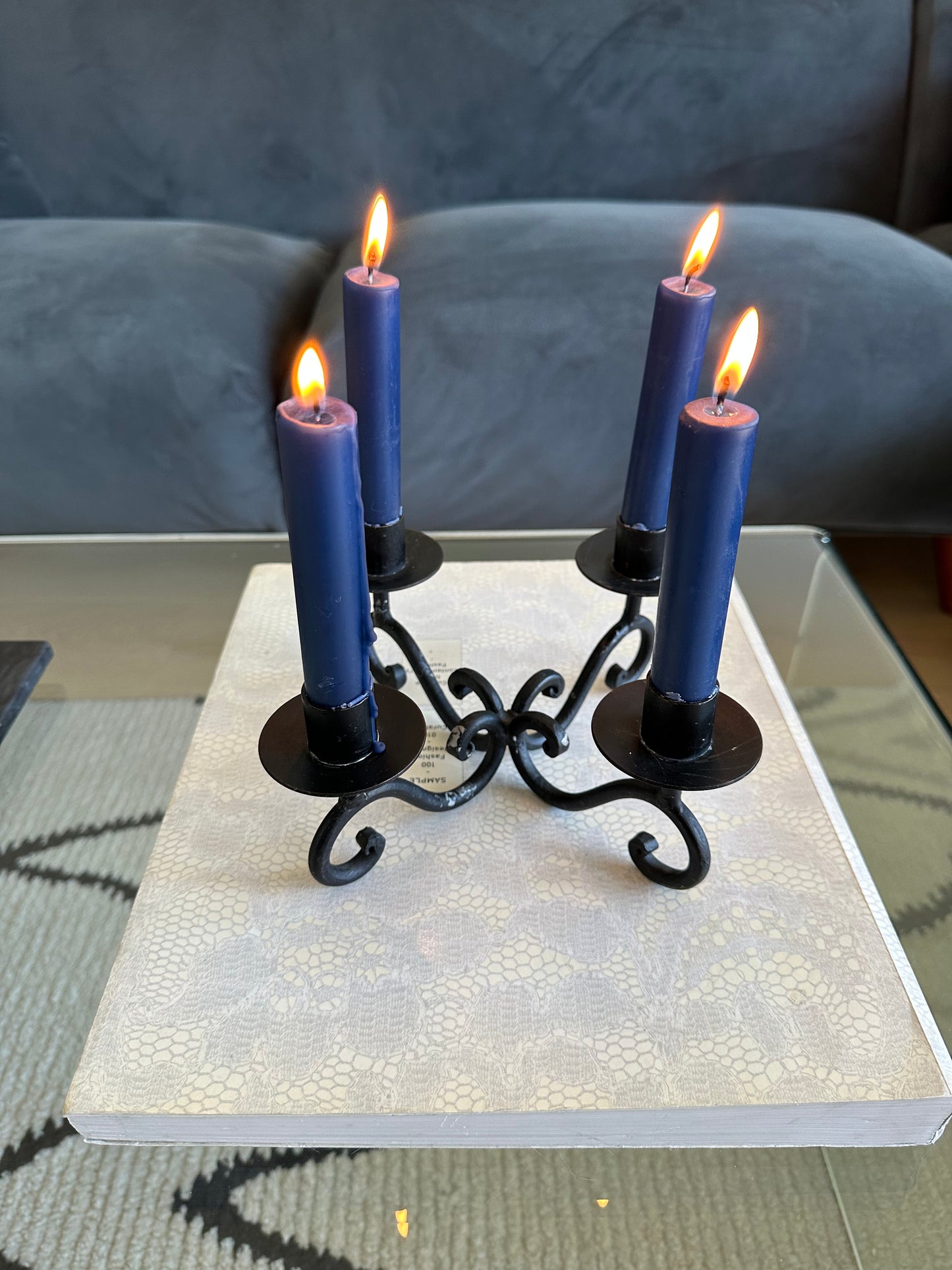 Vintage iron candelabra