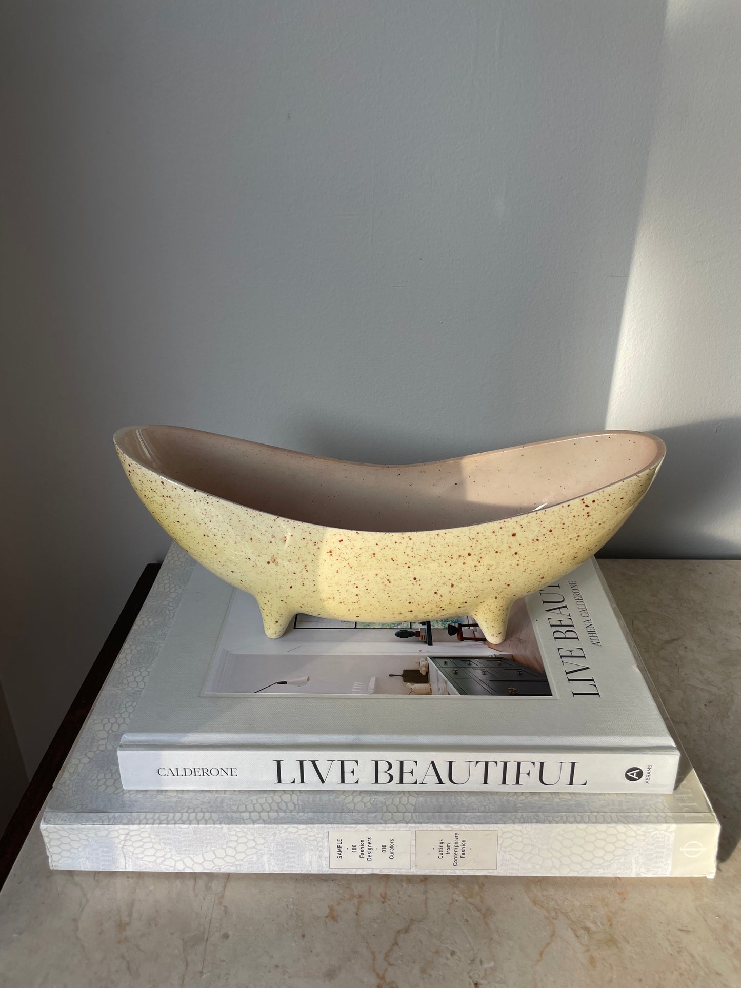 Oval ceramic bowl