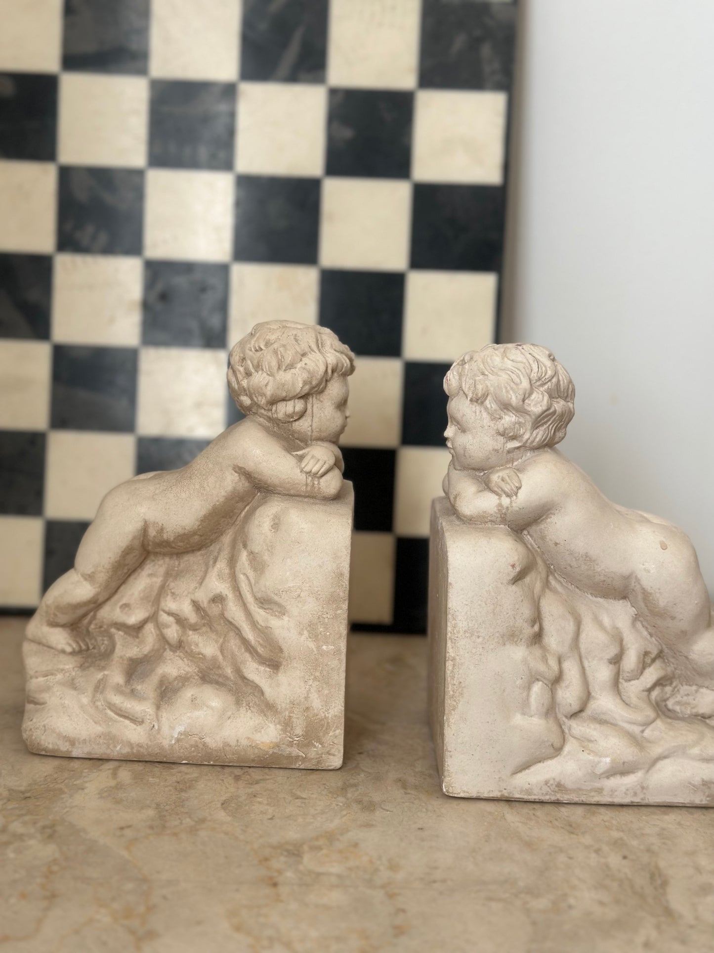 Vintage Cherub Bookends