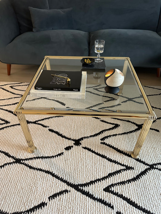 Vintage Hollywood Regency brass coffee table