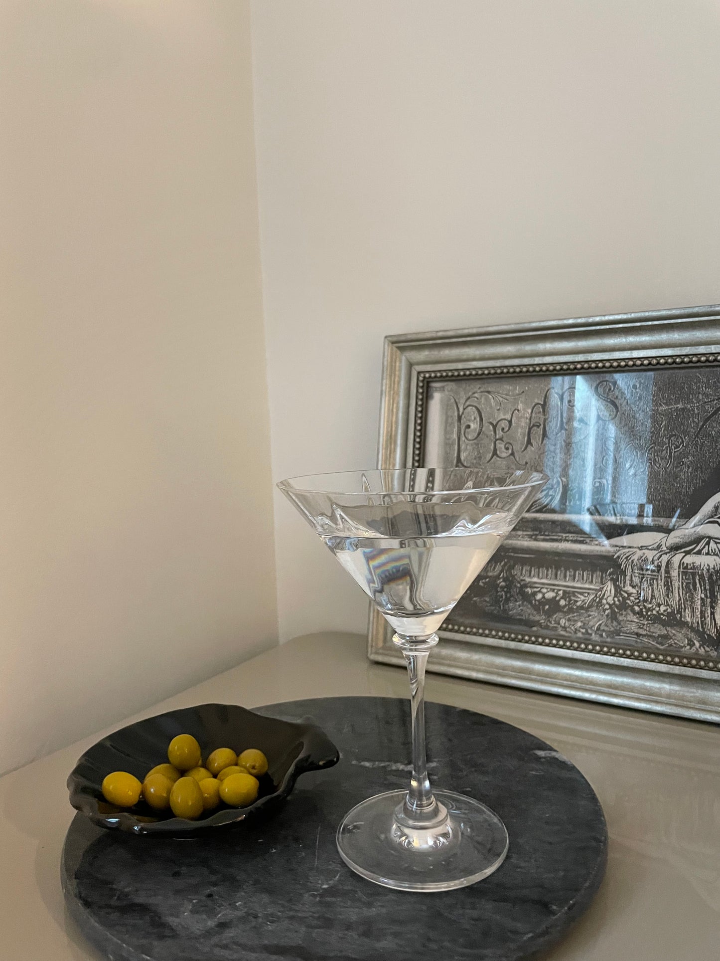 Two martini glasses