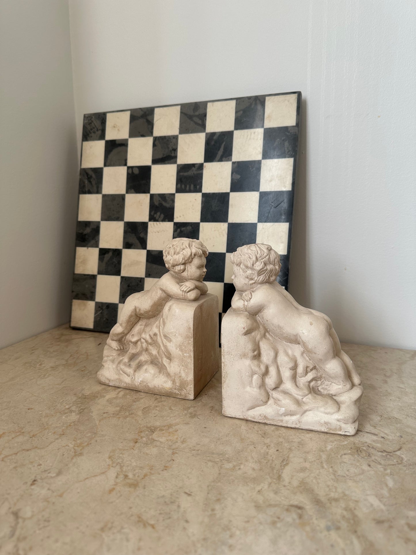 Vintage Cherub Bookends