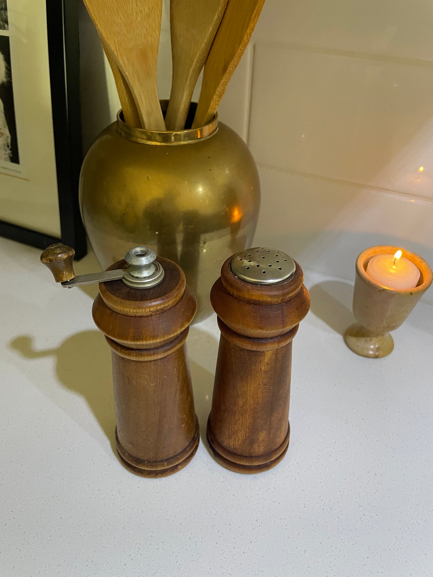 Wooden salt and pepper shakers