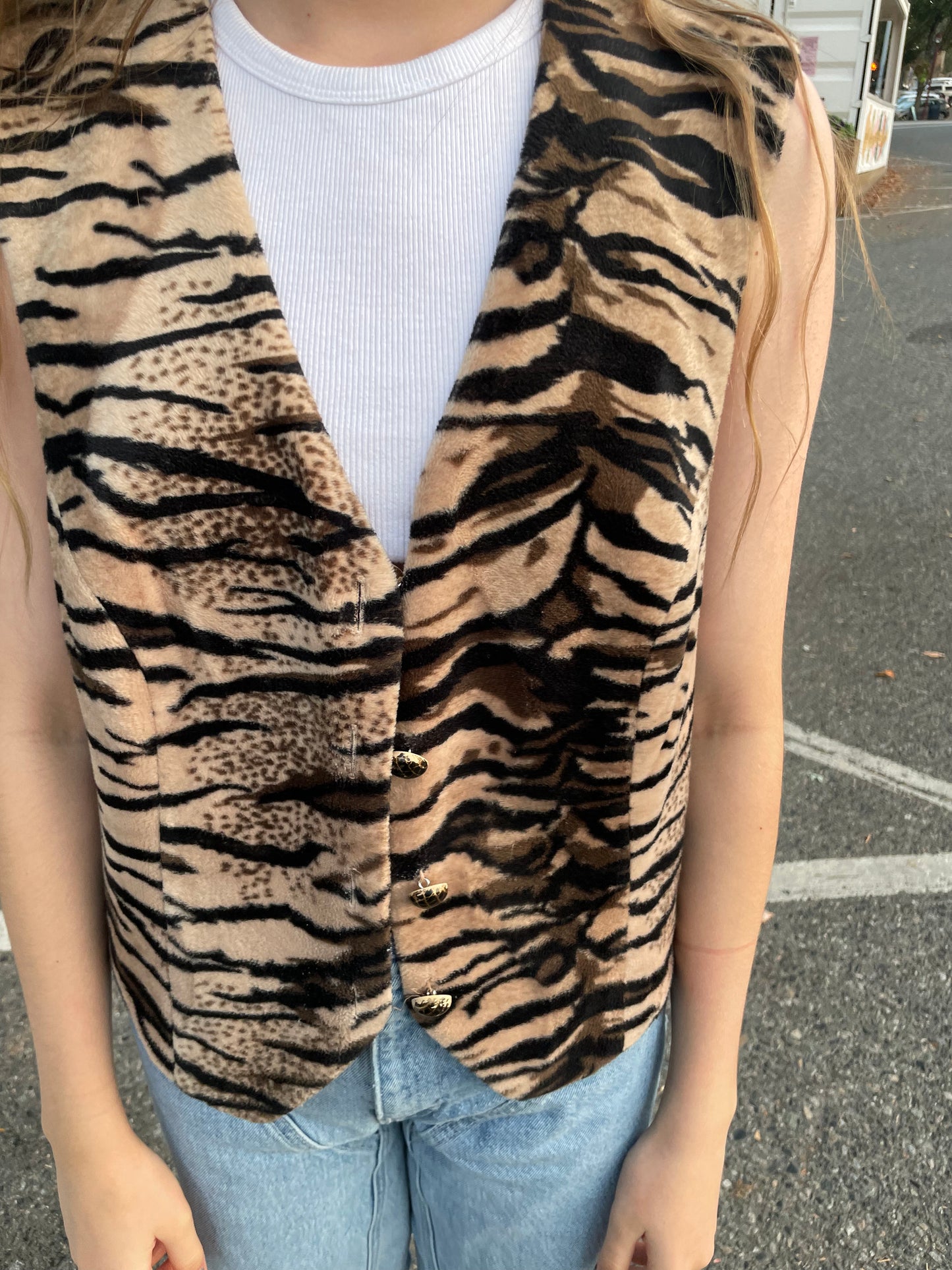 Tiger print vest