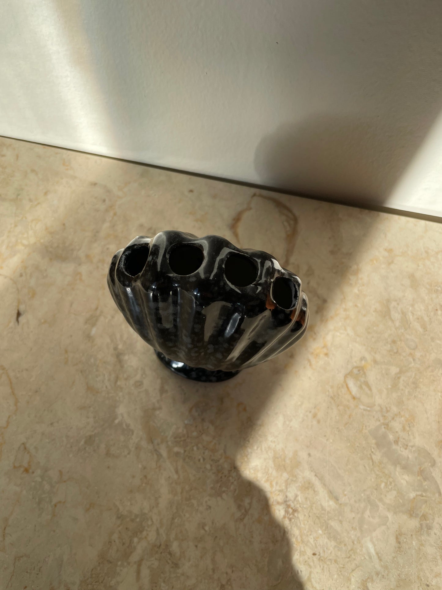 Shell toothbrush holder