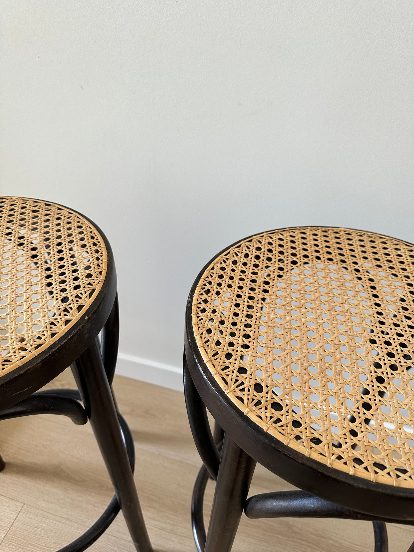 Cane bar stools