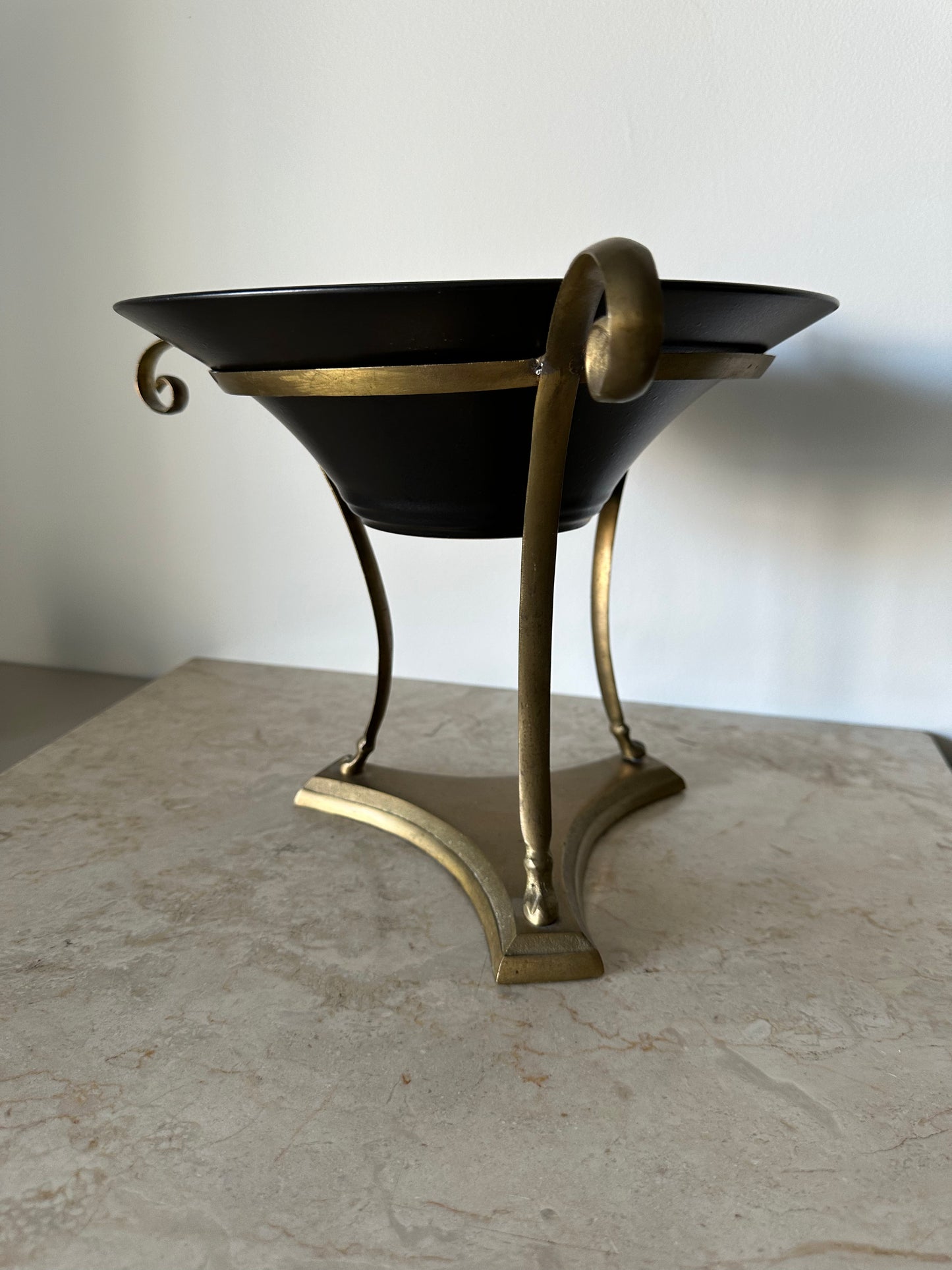 Fruit bowl on brass stand