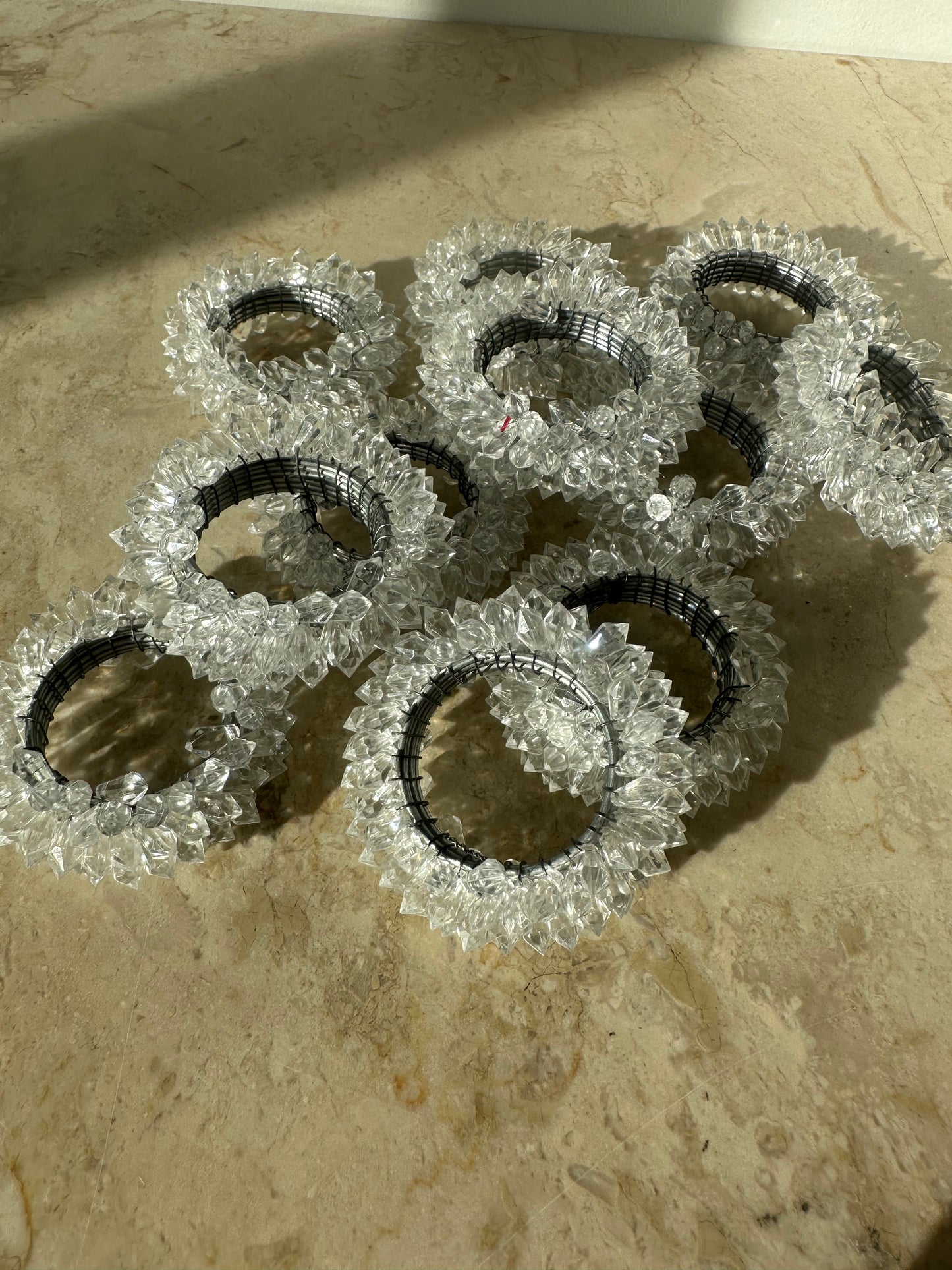 Napkin holders with crystals