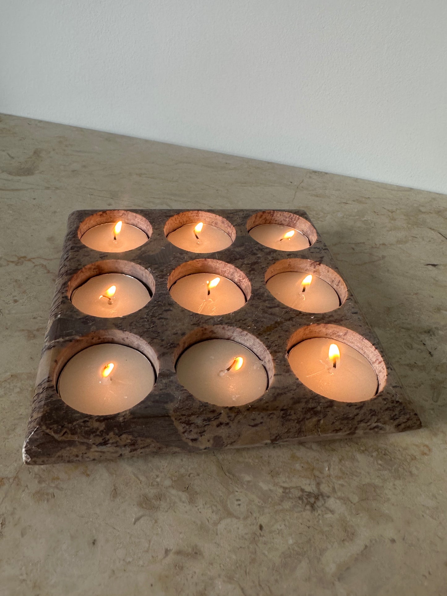 Stone tealight holder