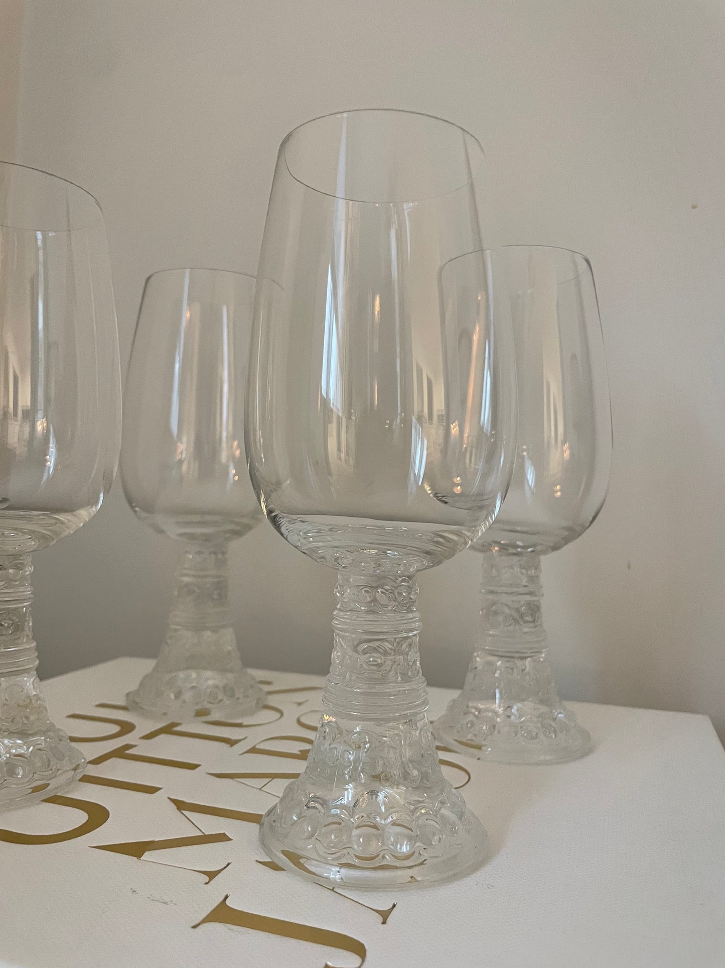 Four wine glasses